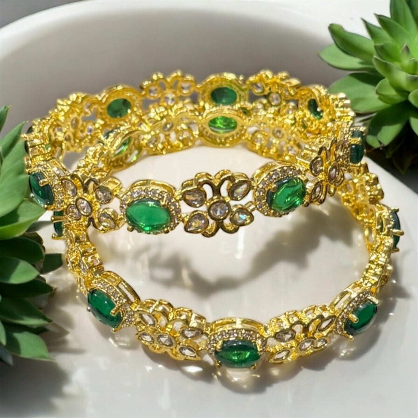 Beautiful Diamond Floral Designer Bangles