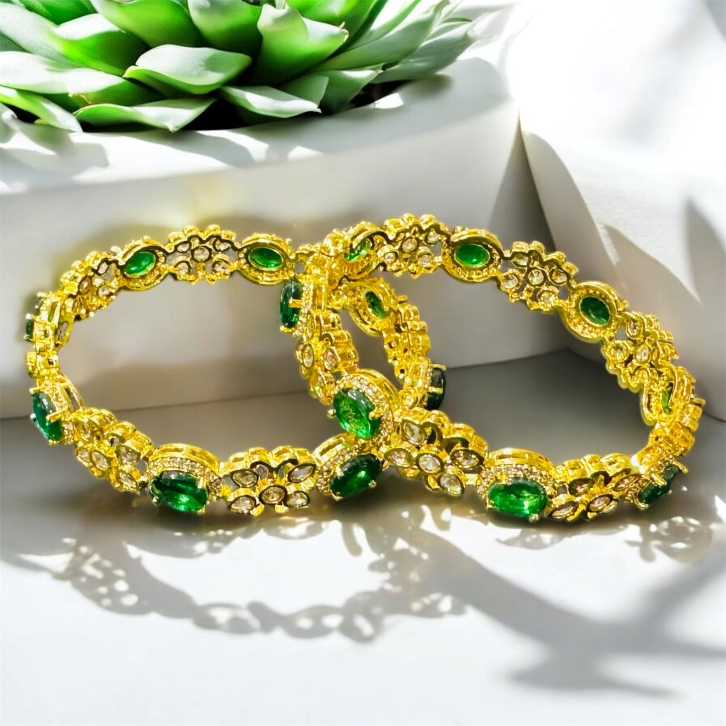 Beautiful Diamond Floral Designer Bangles
