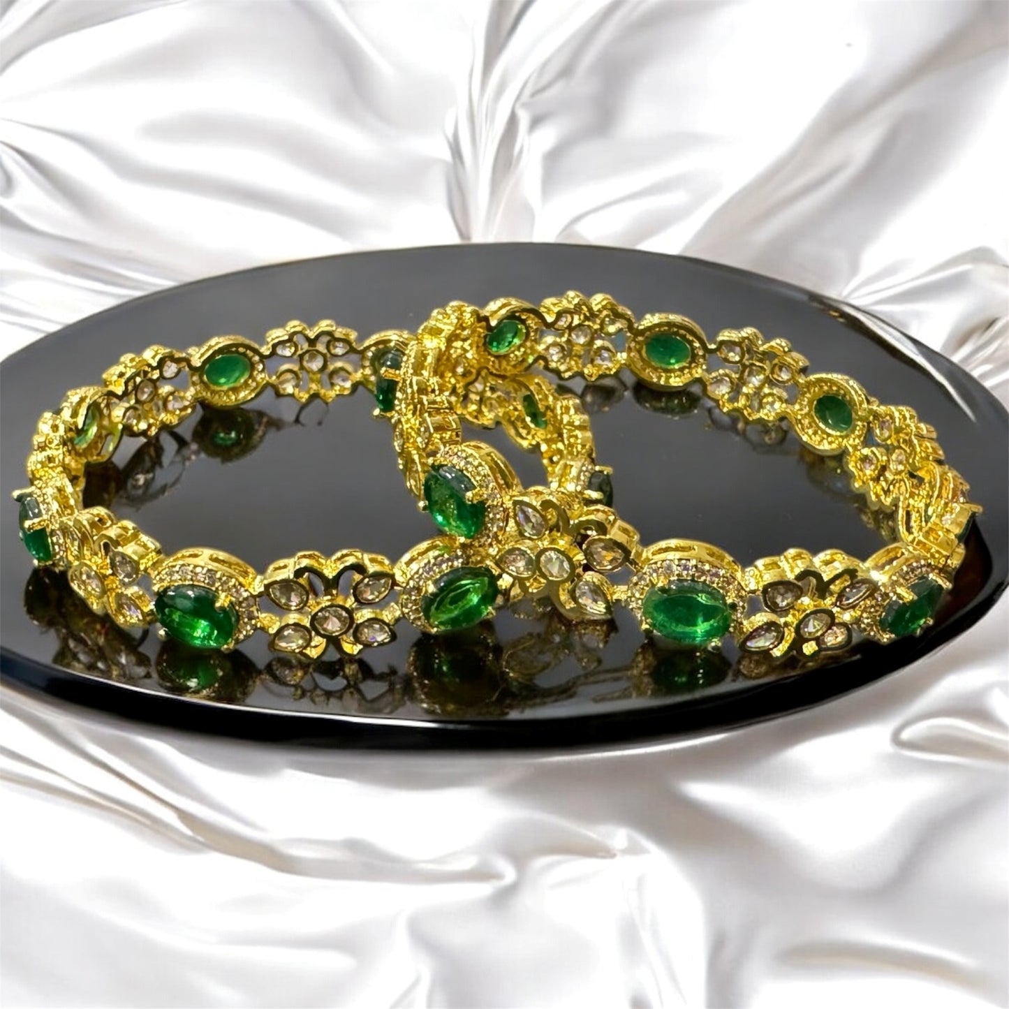Beautiful Diamond Floral Designer Bangles