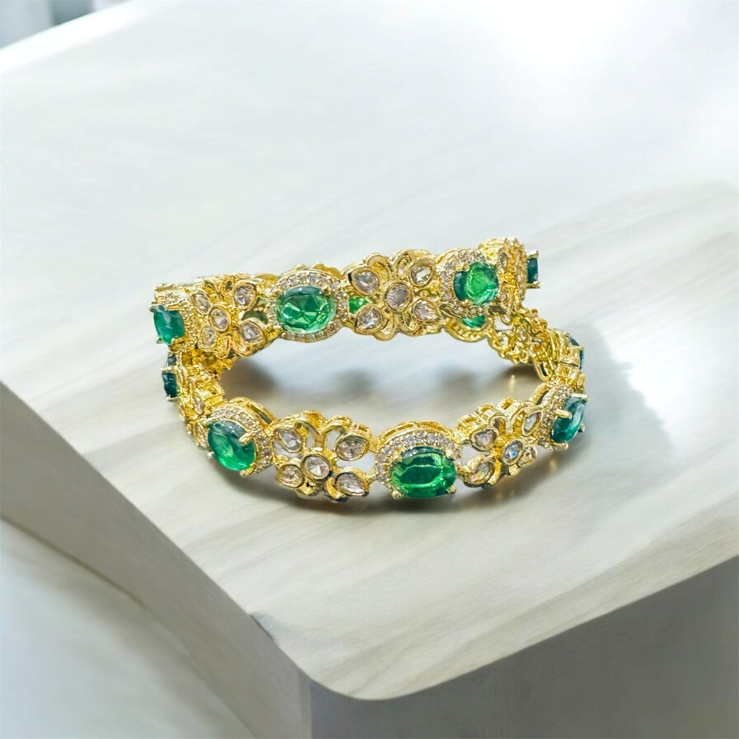 Beautiful Diamond Floral Designer Bangles