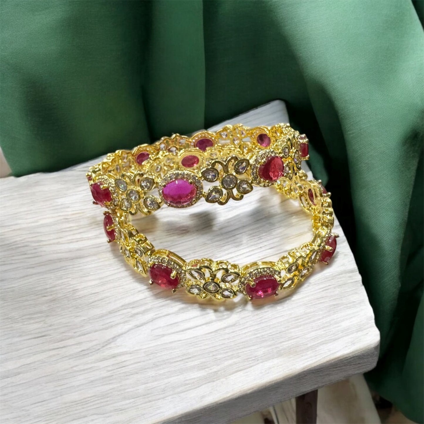 Beautiful Diamond Floral Designer Bangles