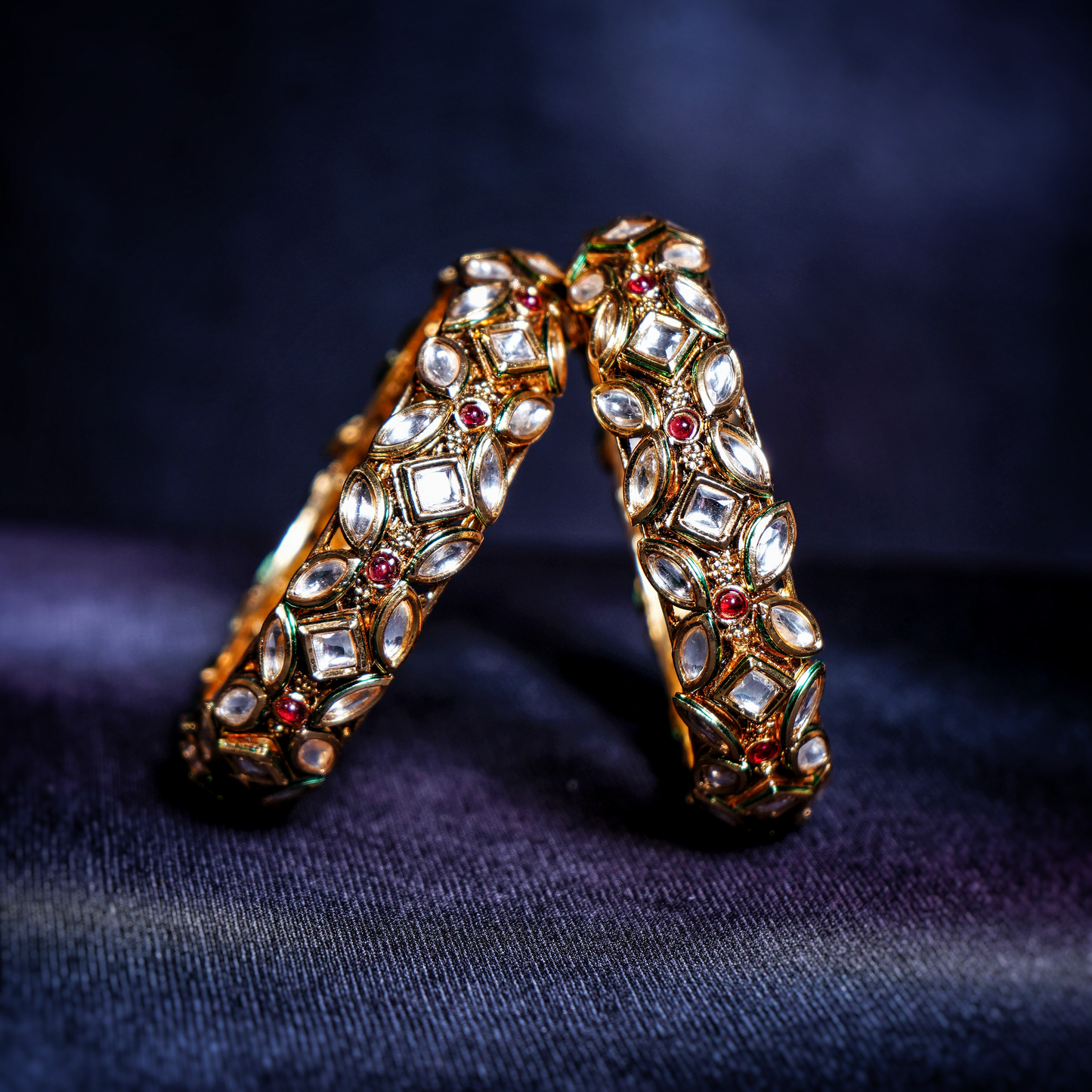 Sheena's Elegant Kundan Bangles - Chaandi Rivaaz