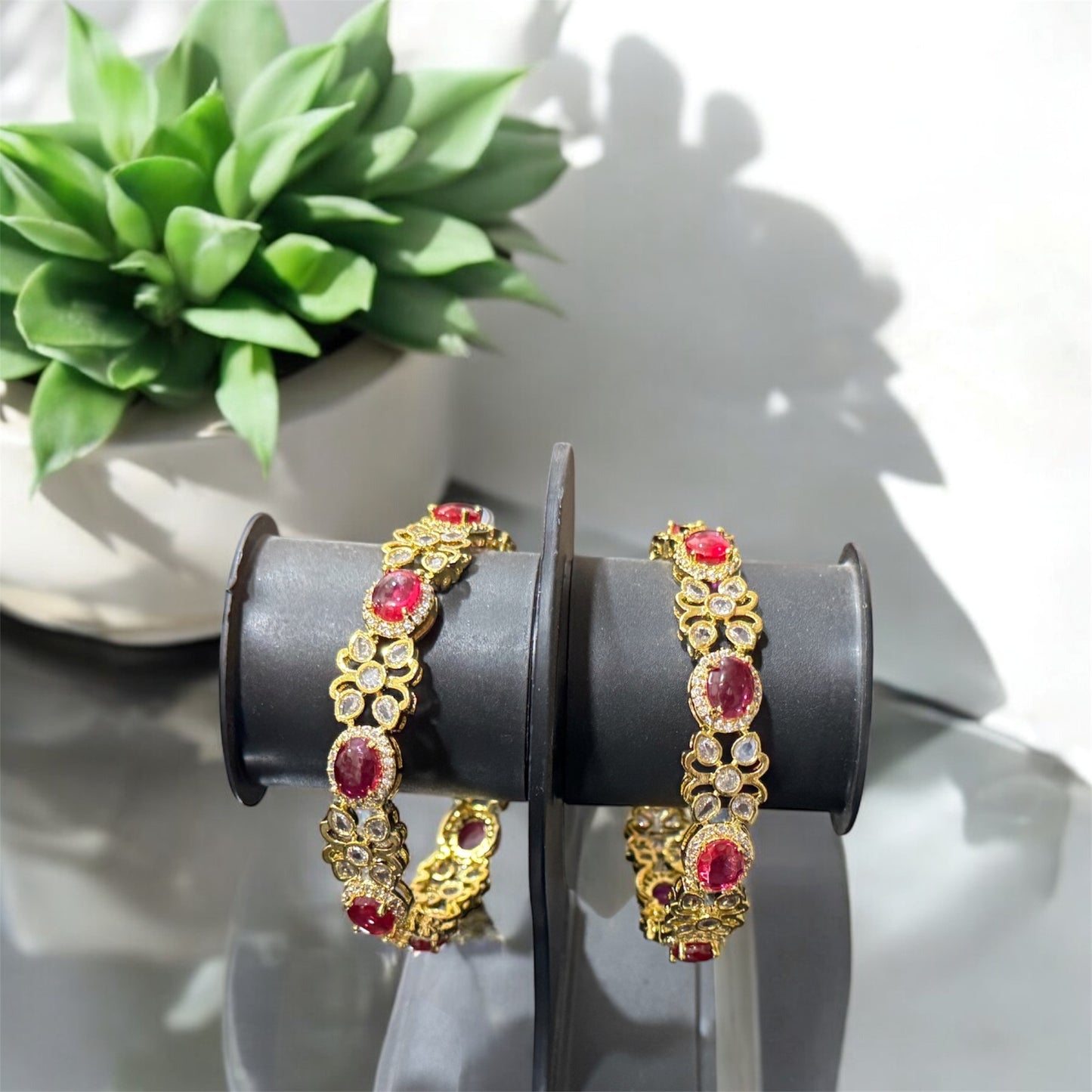 Beautiful Diamond Floral Designer Bangles