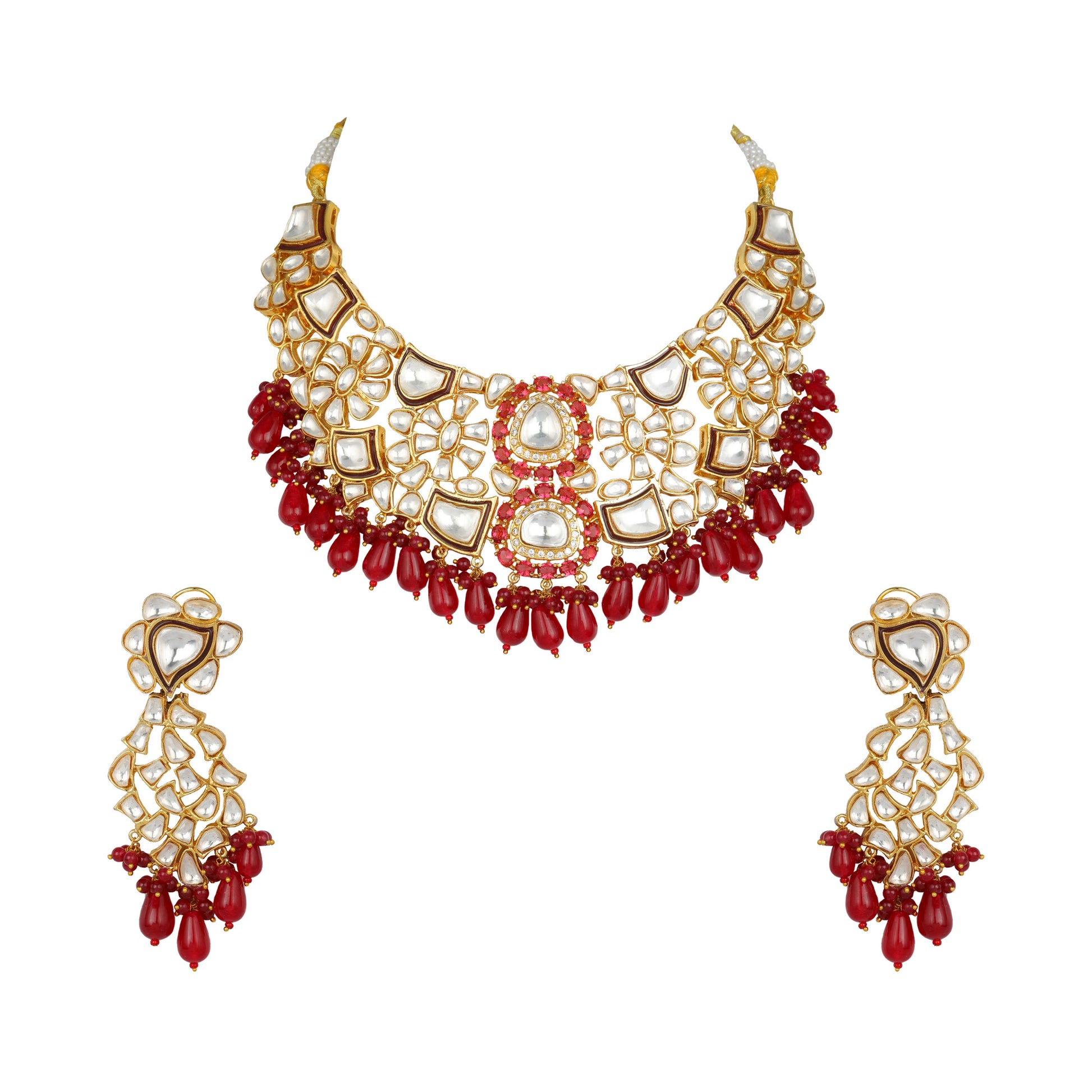 Beautiful Nayaab Polki Heavy Bridal Set - Chaandi Rivaaz