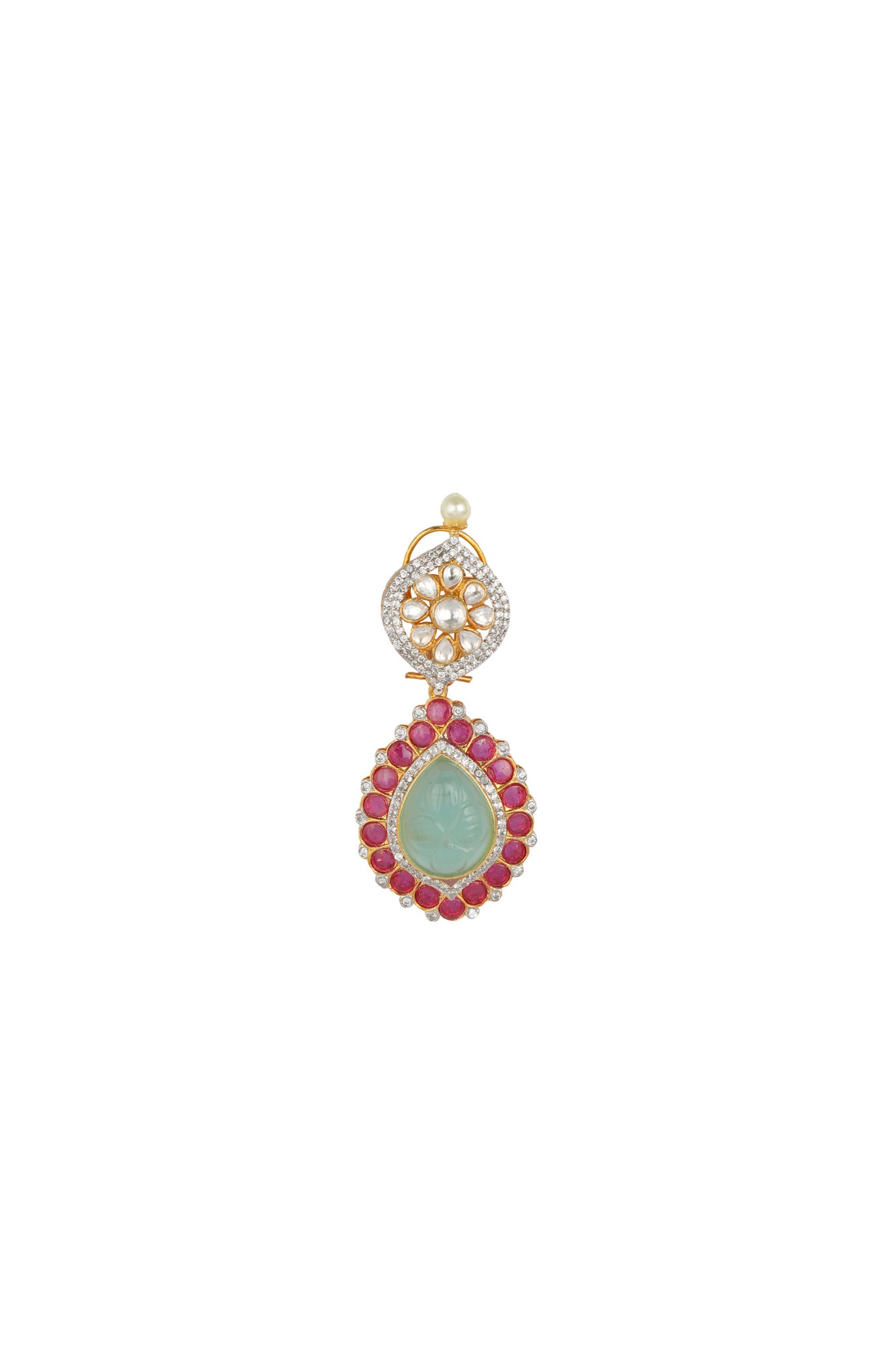 Chaandirivaaz ‘s Signature Polki Necklace Set - Chaandi Rivaaz