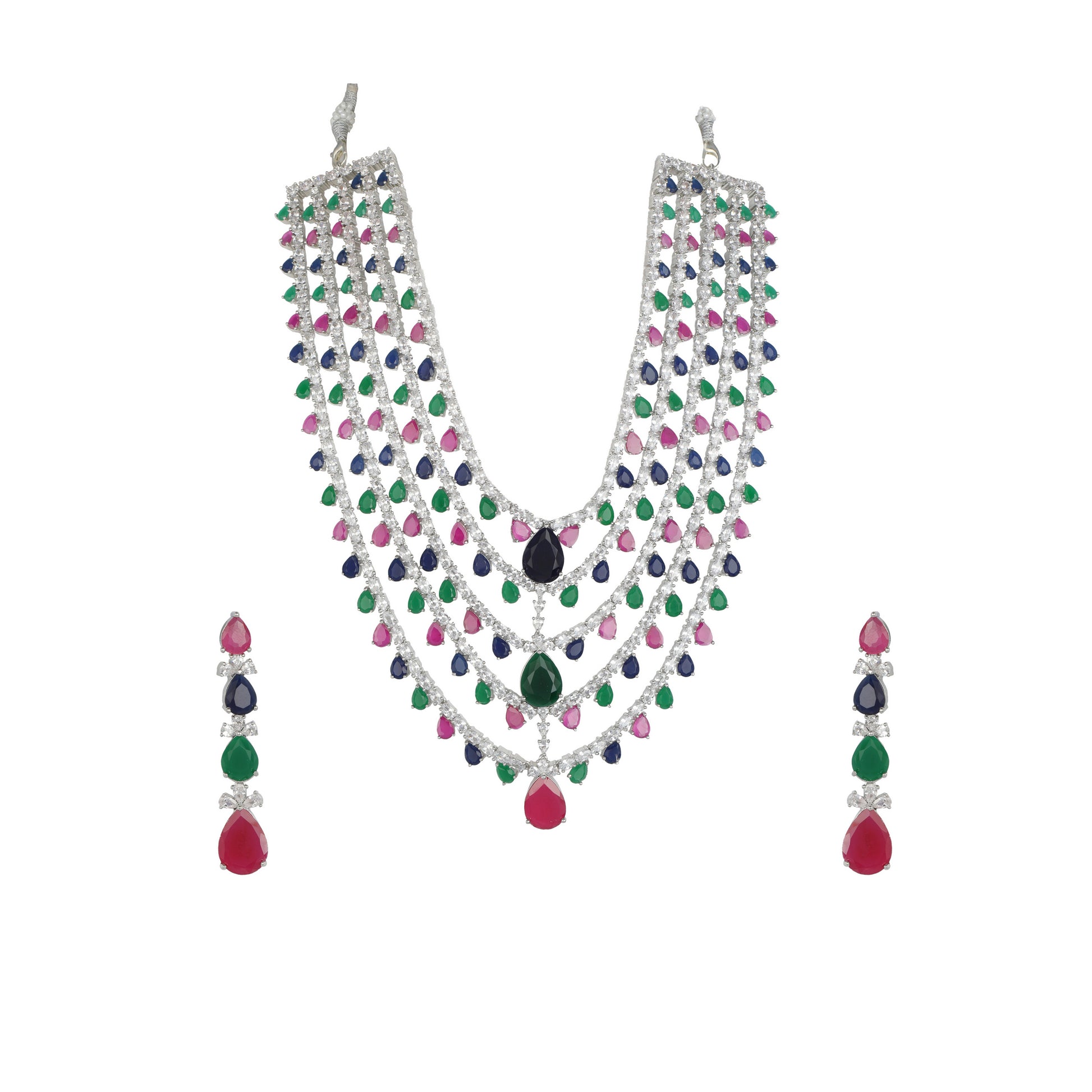 Beautiful Five Layered Designer Necklace set - Chaandi Rivaaz