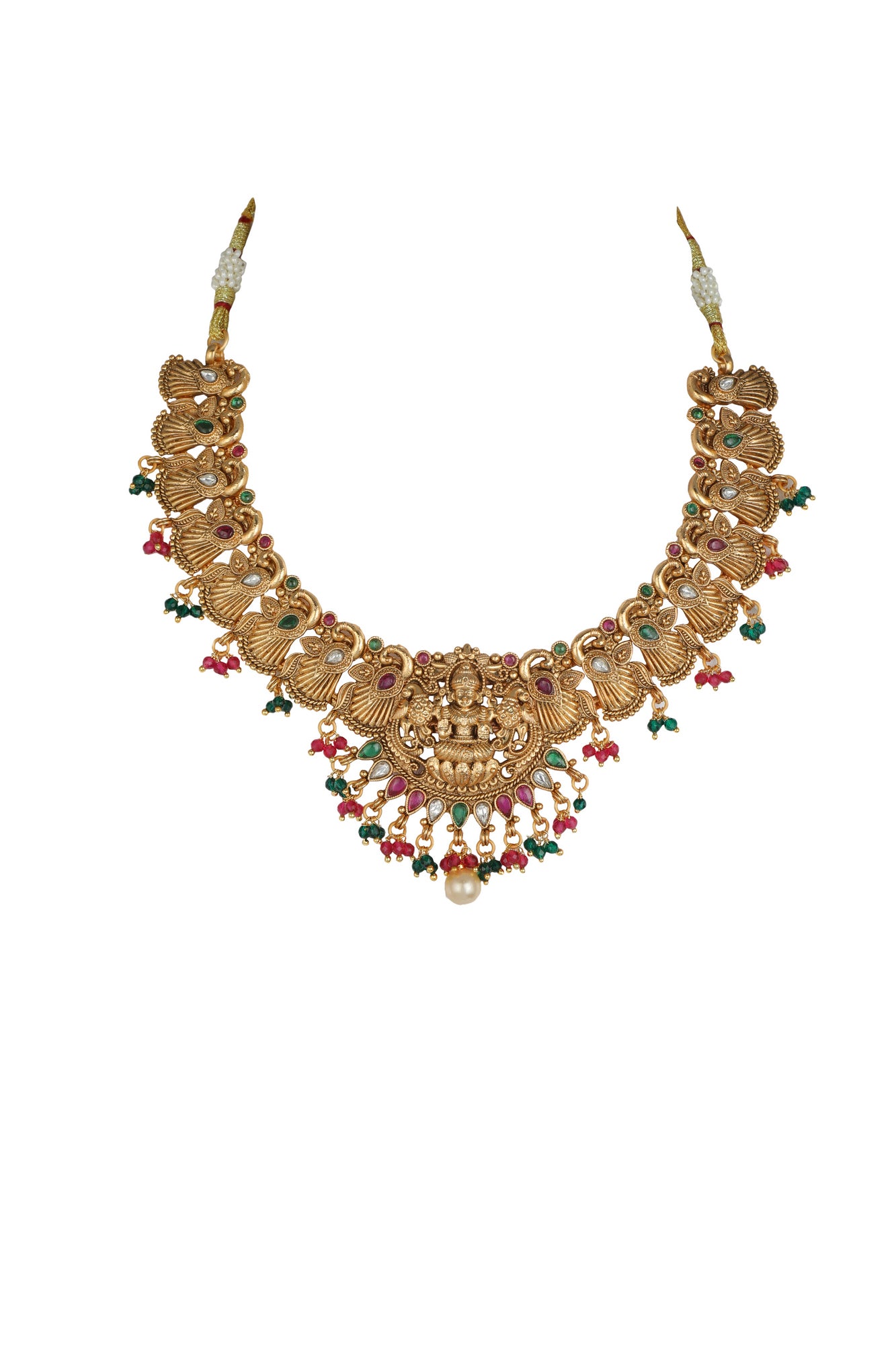 Beautiful Mahalakshmi Designer Necklace Set - Chaandi Rivaaz