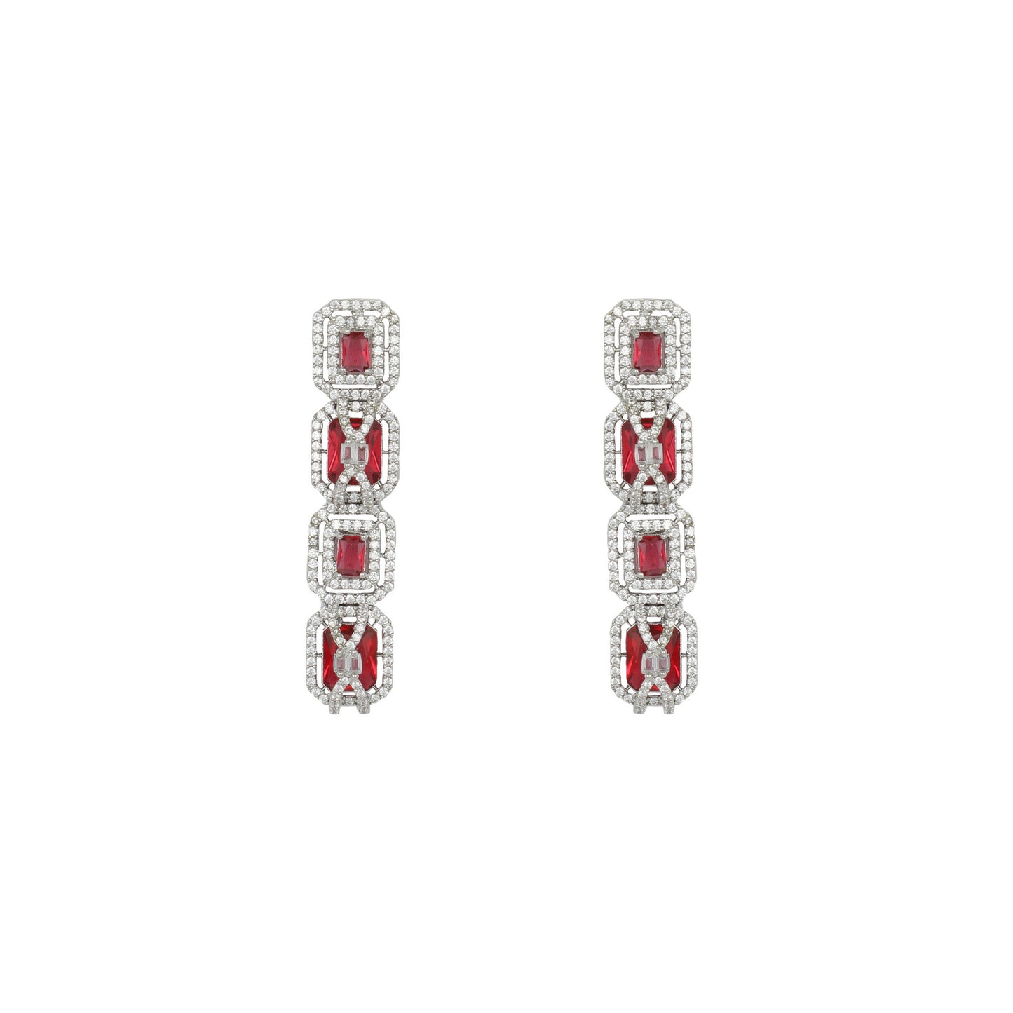 Daisy CZ Triple Layered Designer Necklace set - Chaandi Rivaaz