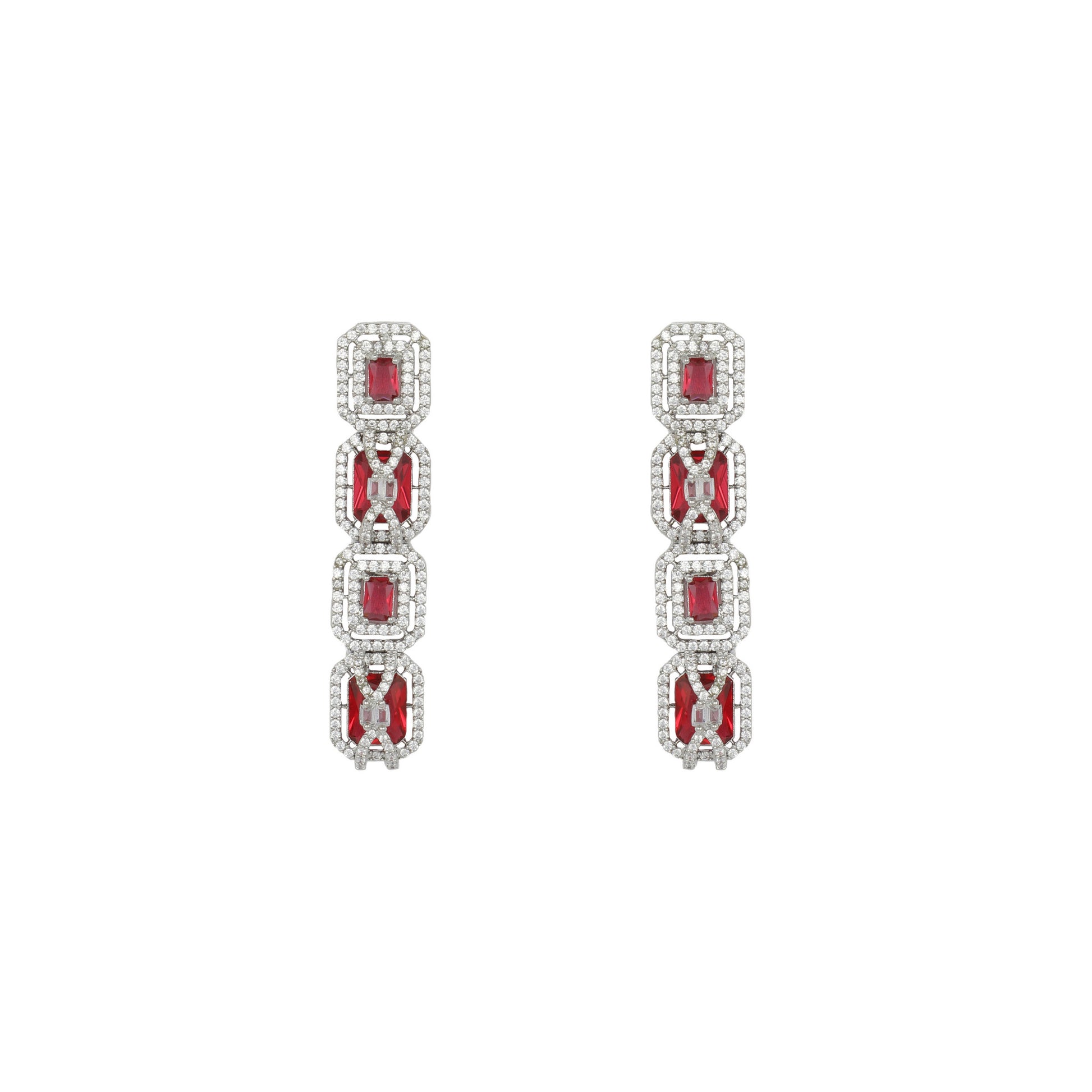 Daisy CZ Triple Layered Designer Necklace set - Chaandi Rivaaz