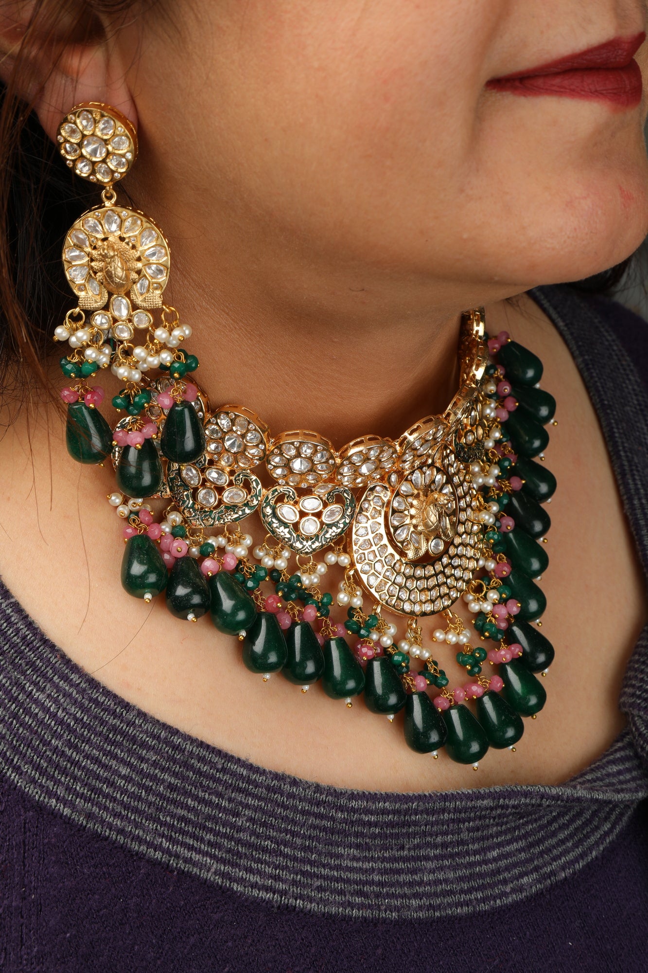 ChaandiRivaaz ‘s Signature Peacock Choker Set - Chaandi Rivaaz