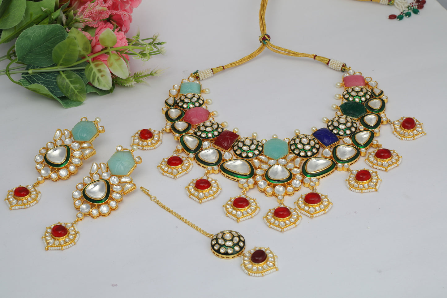 Chaandirivaaz ‘s Signature Kundan Necklace Set - Chaandi Rivaaz