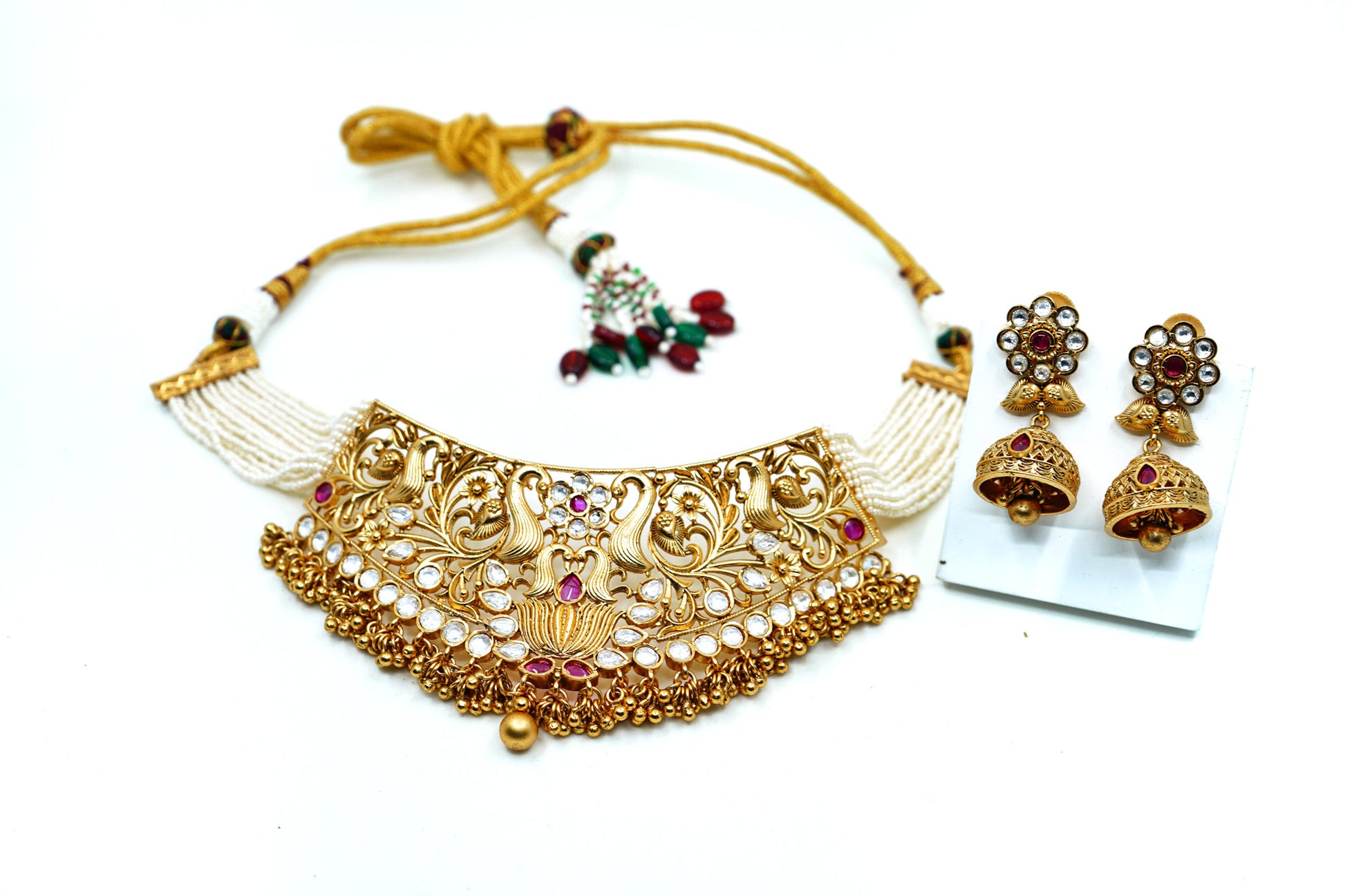 Lotus Pearl Designer Choker set - Chaandi Rivaaz
