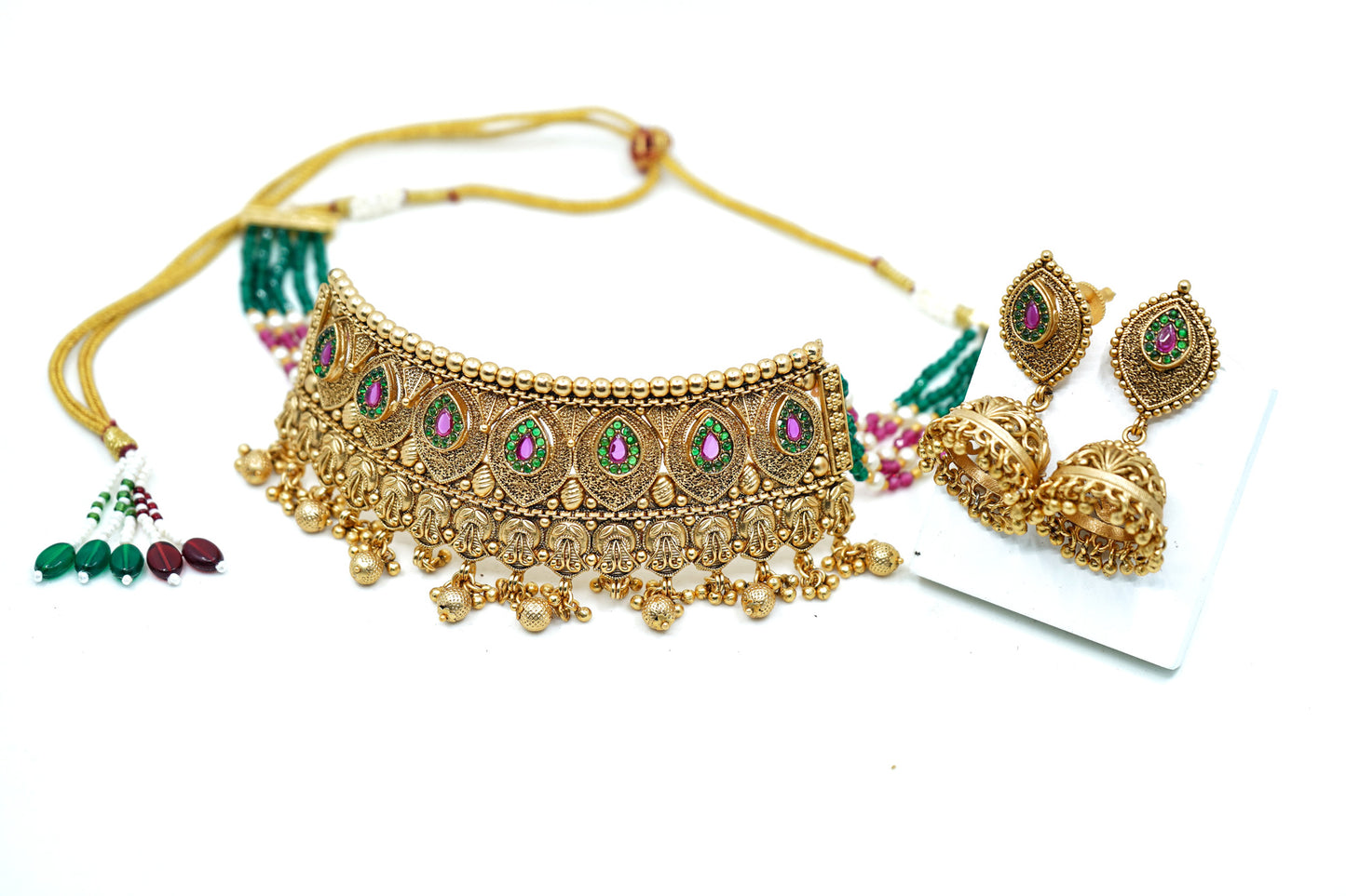 Oval Designer choker set - Chaandi Rivaaz