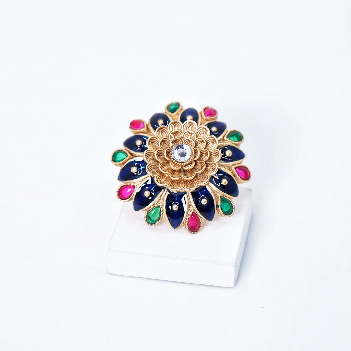 Myra Sunflower Designer Cocktail Rings - Chaandi Rivaaz