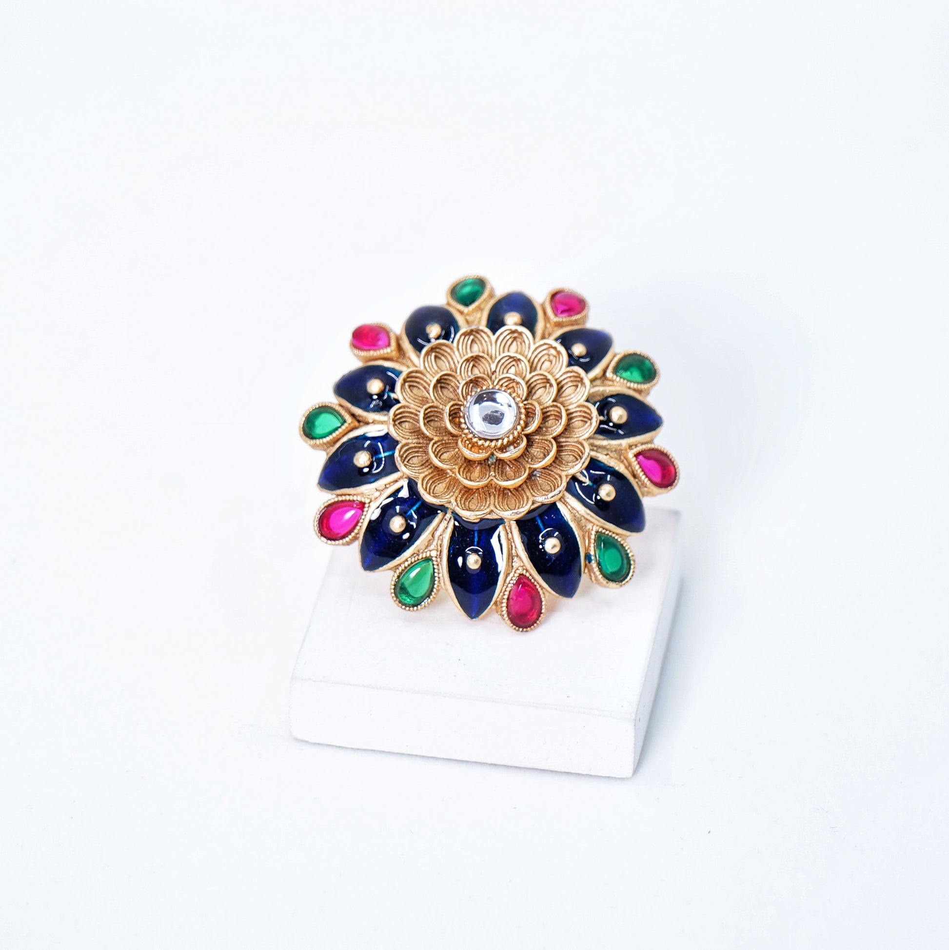 Myra Sunflower Designer Cocktail Rings - Chaandi Rivaaz