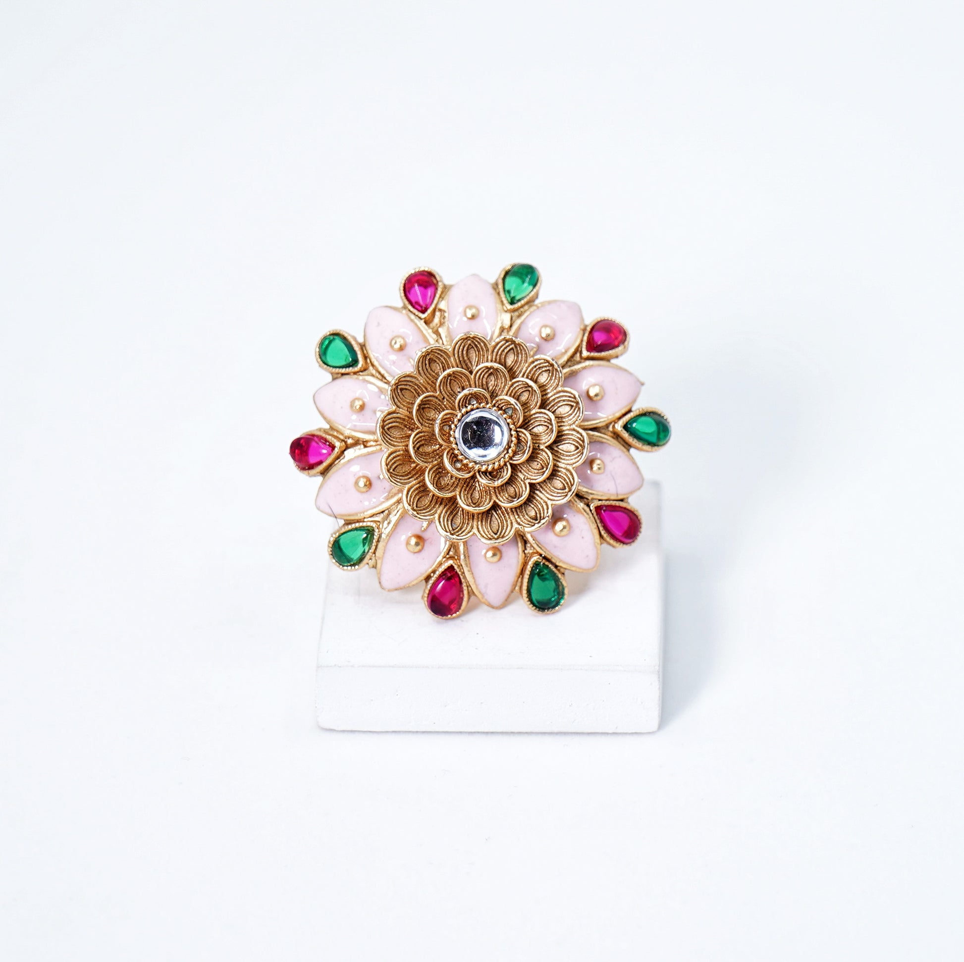 Myra Sunflower Designer Cocktail Rings - Chaandi Rivaaz