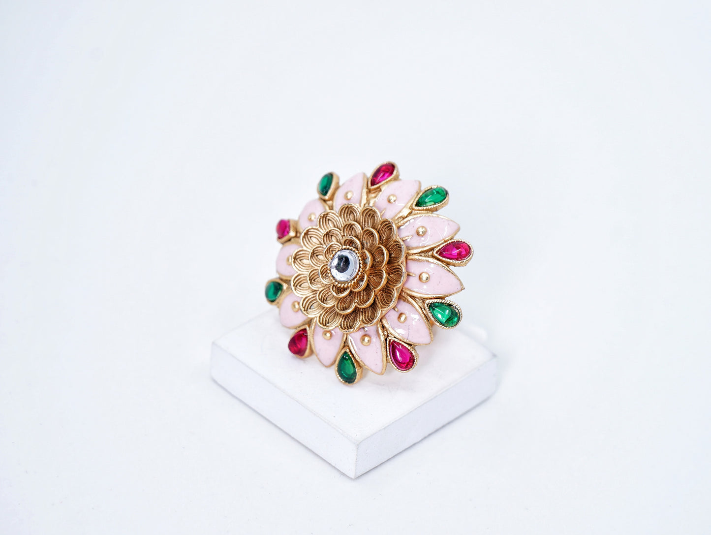 Myra Sunflower Designer Cocktail Rings - Chaandi Rivaaz