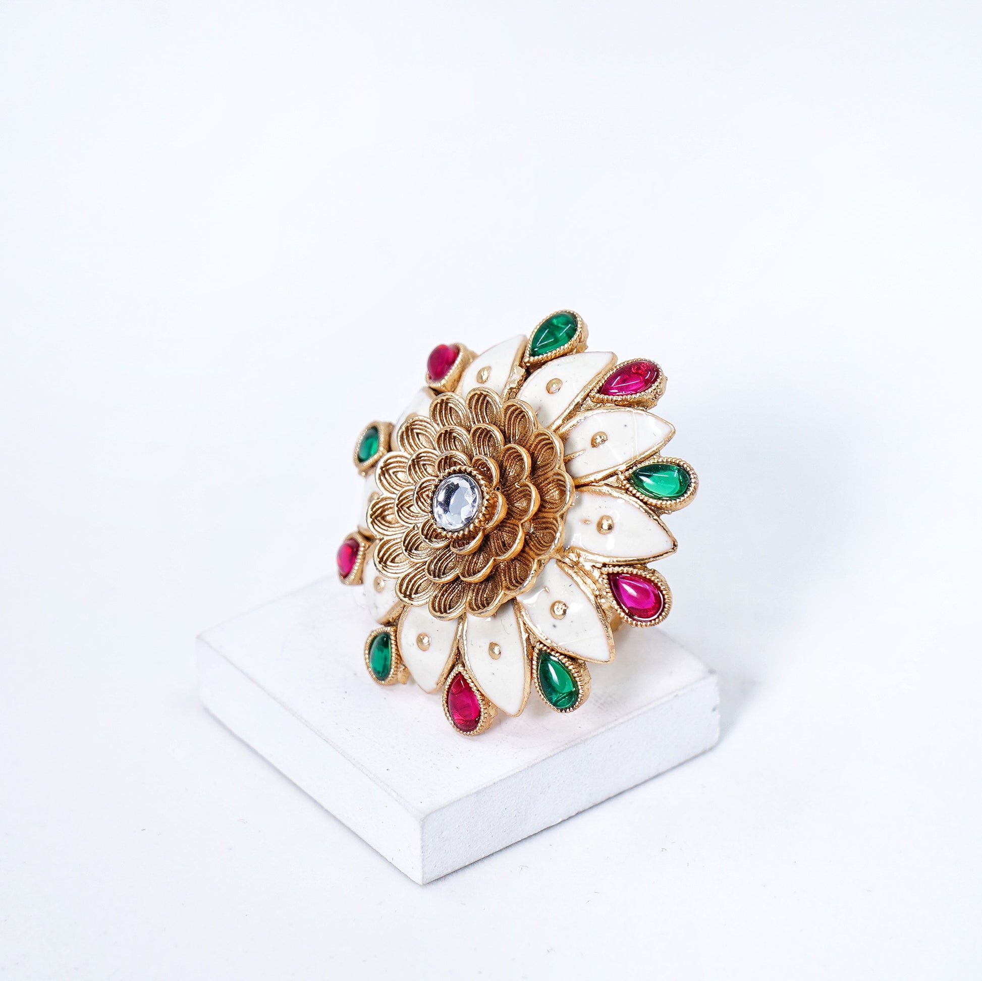 Myra Sunflower Designer Cocktail Rings - Chaandi Rivaaz