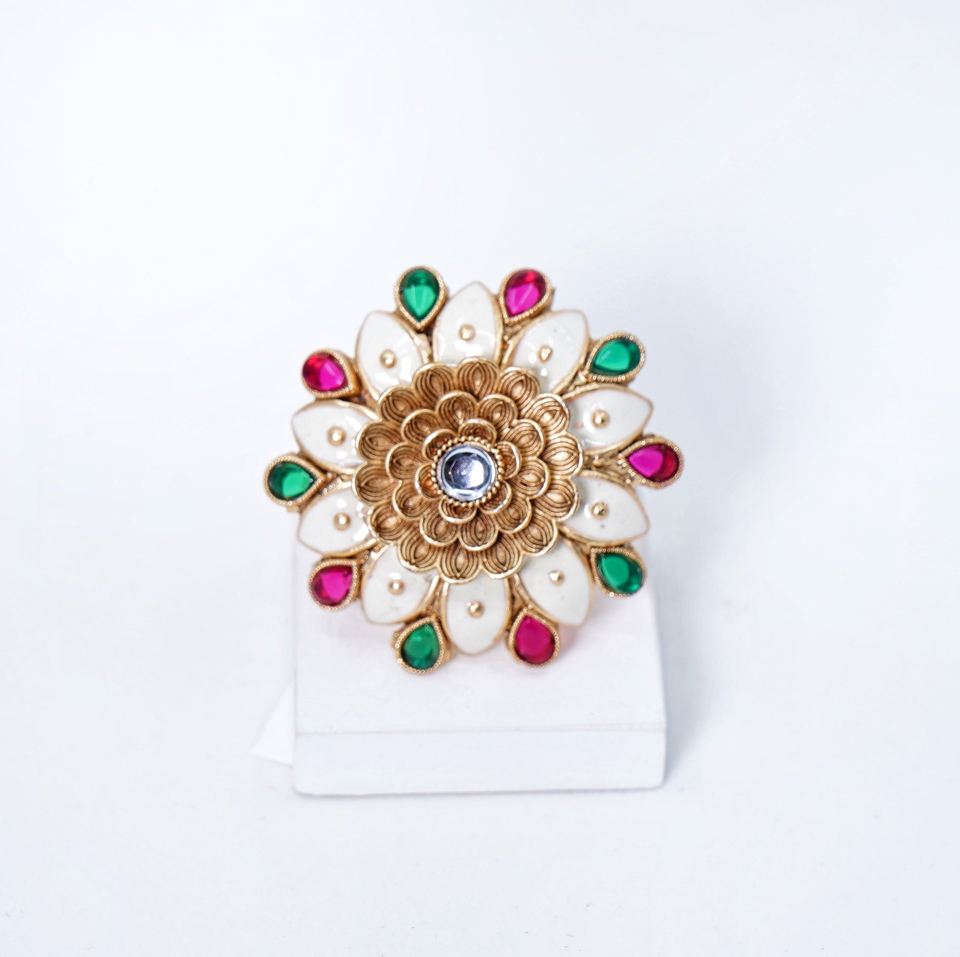 Myra Sunflower Designer Cocktail Rings - Chaandi Rivaaz
