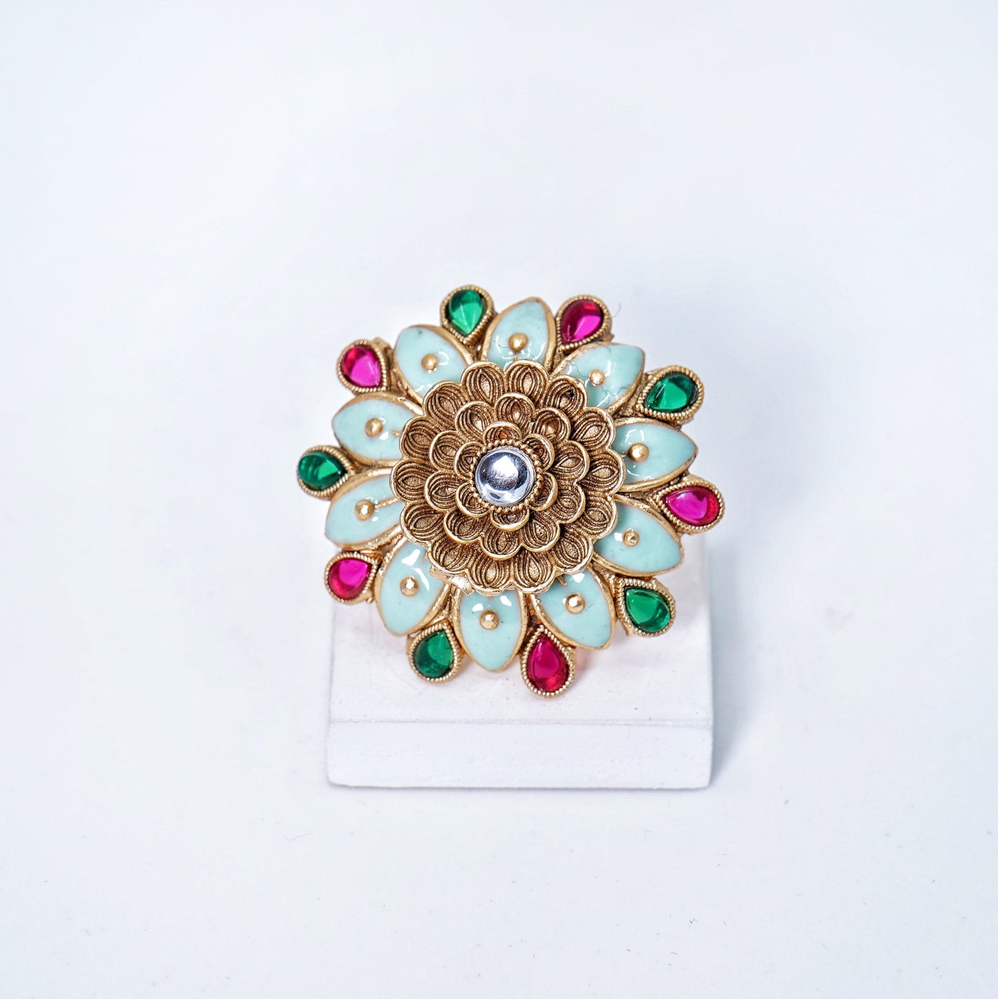 Myra Sunflower Designer Cocktail Rings - Chaandi Rivaaz