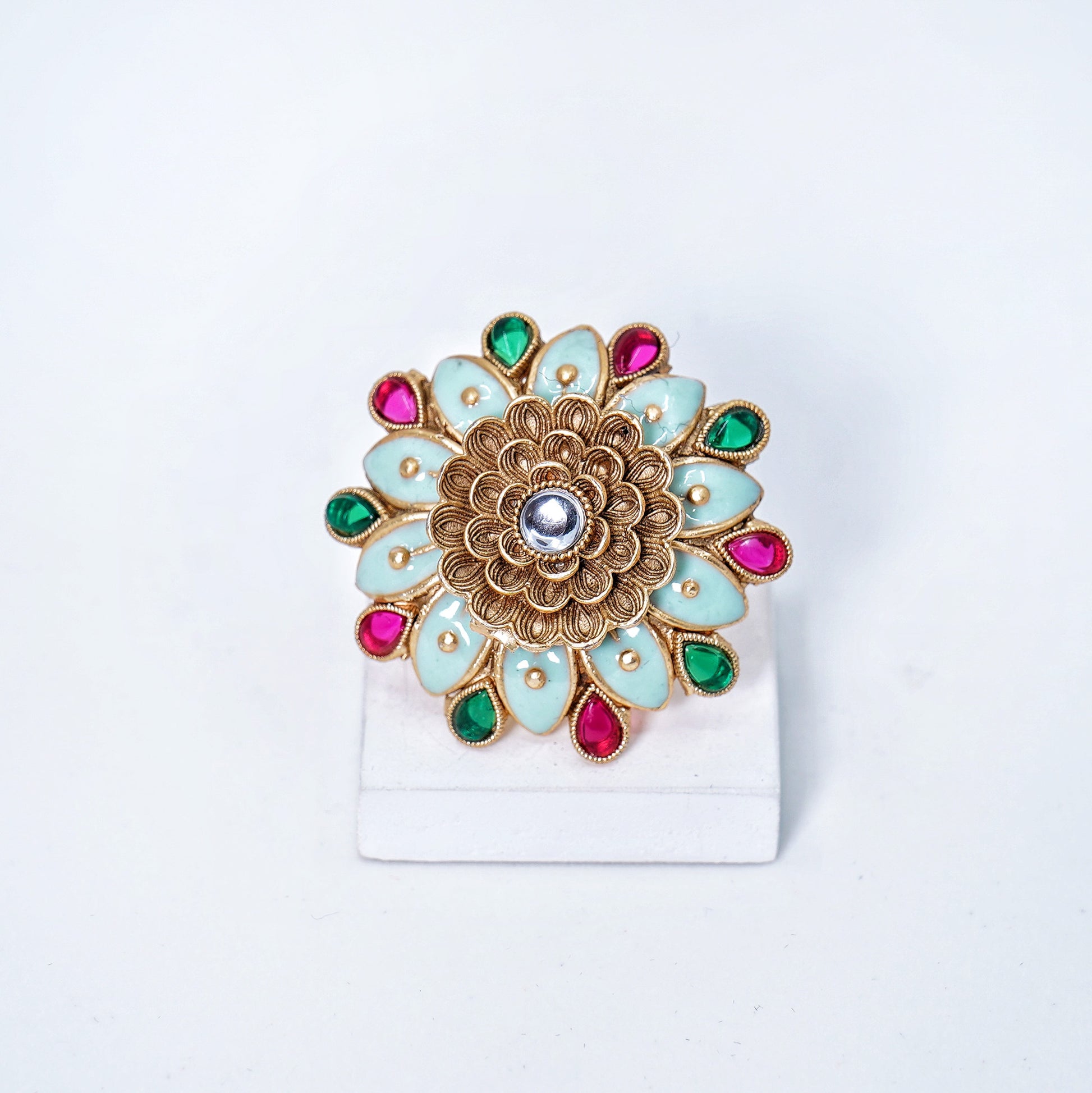 Myra Sunflower Designer Cocktail Rings - Chaandi Rivaaz