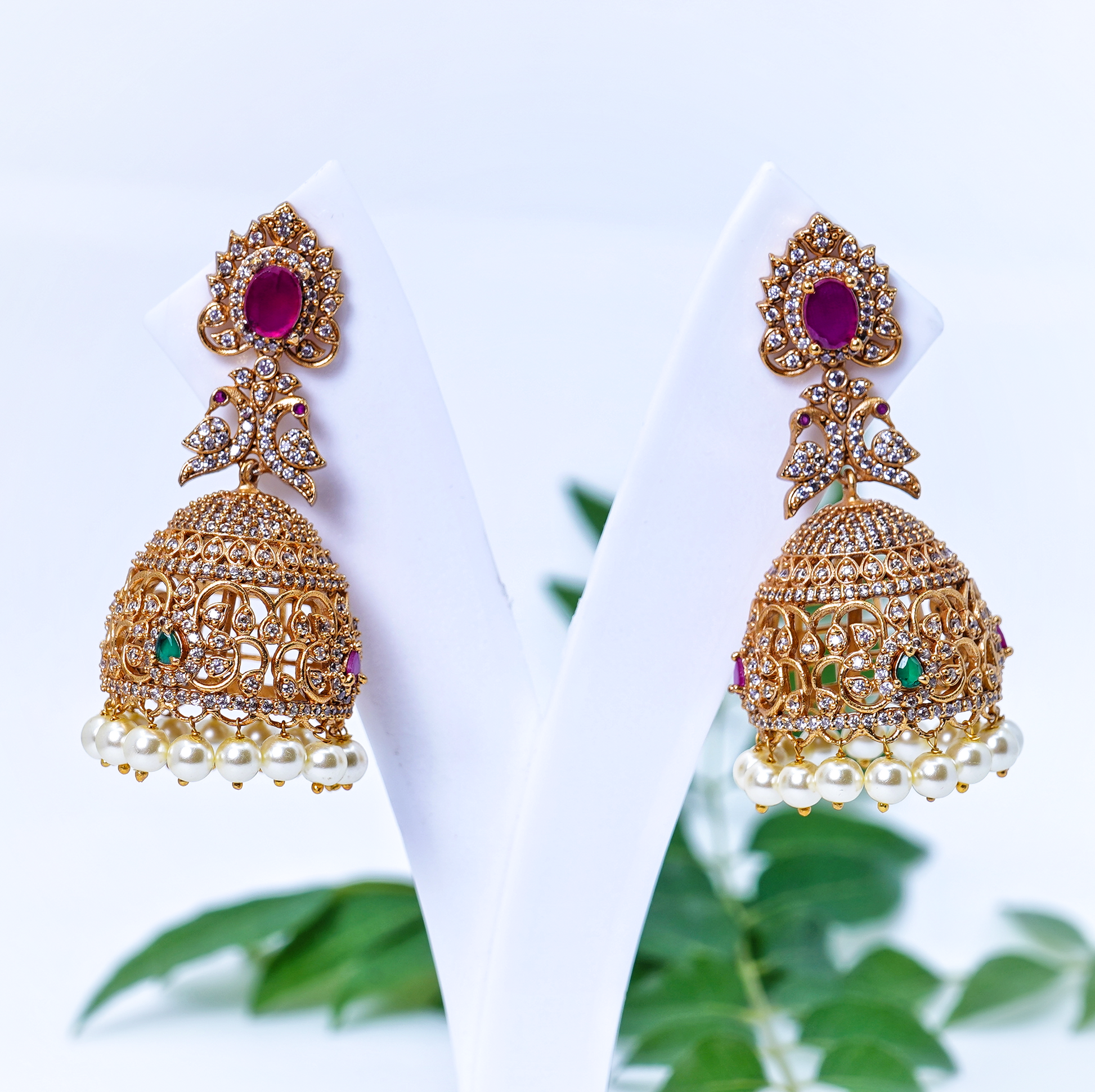 Ahana Cz Designer Jhumkas - Chaandi Rivaaz