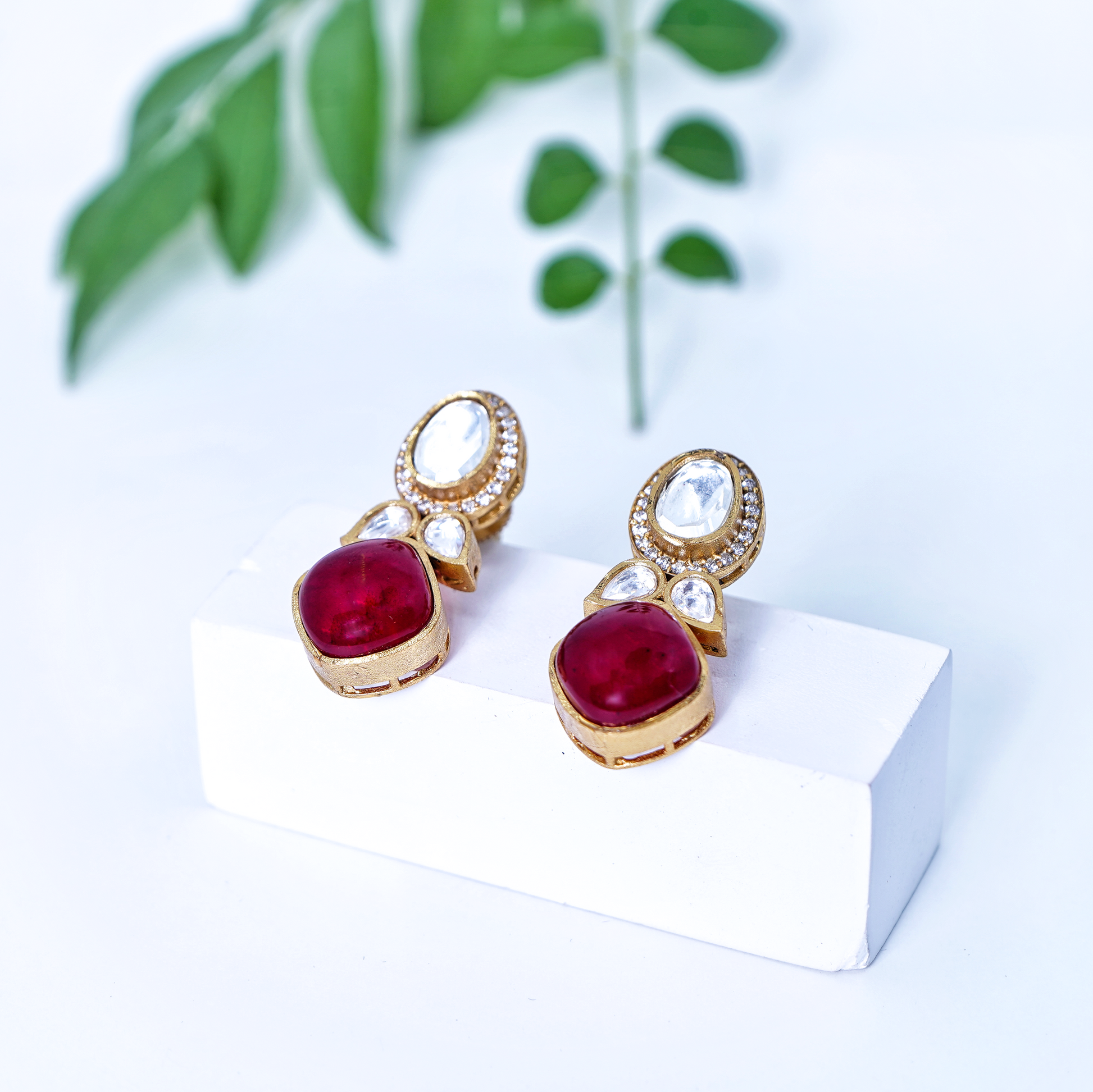 Sophia Designer Kundan Earrings - Chaandi Rivaaz