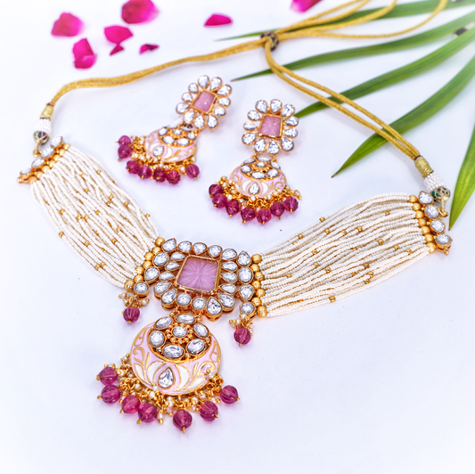 Nayaab Pearl Choker set - Chaandi Rivaaz