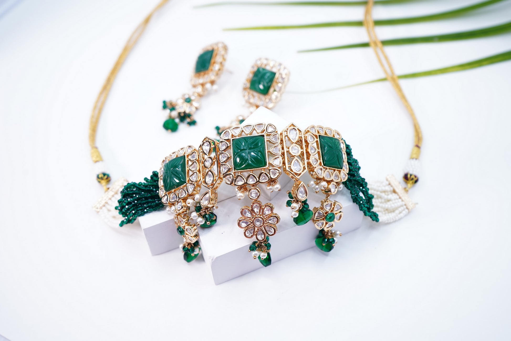 Alina Polki Designer Choker Set - Chaandi Rivaaz