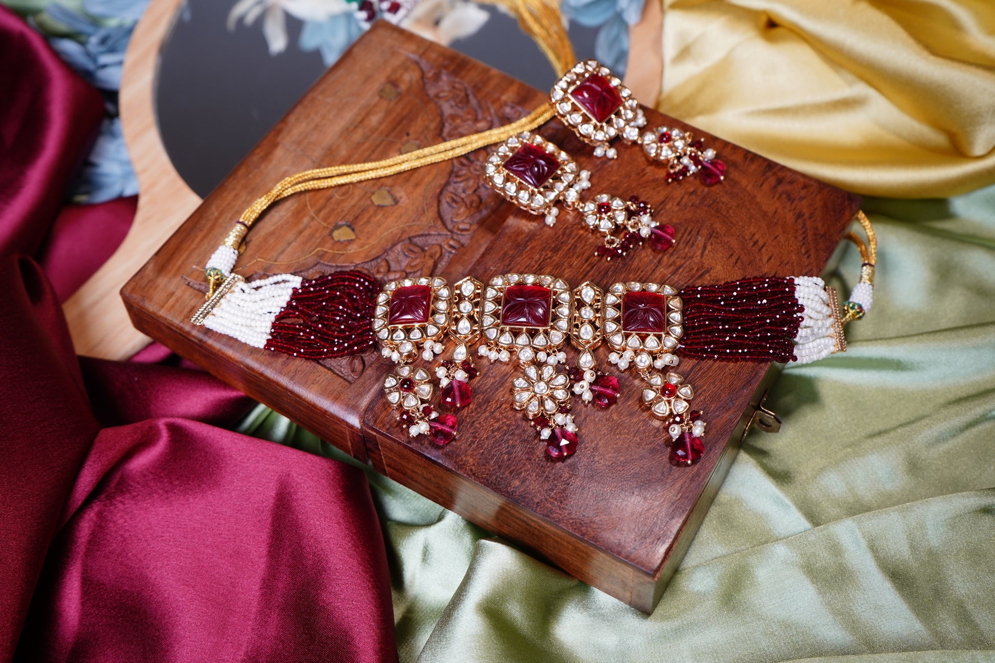 Alina Polki Designer Choker Set - Chaandi Rivaaz