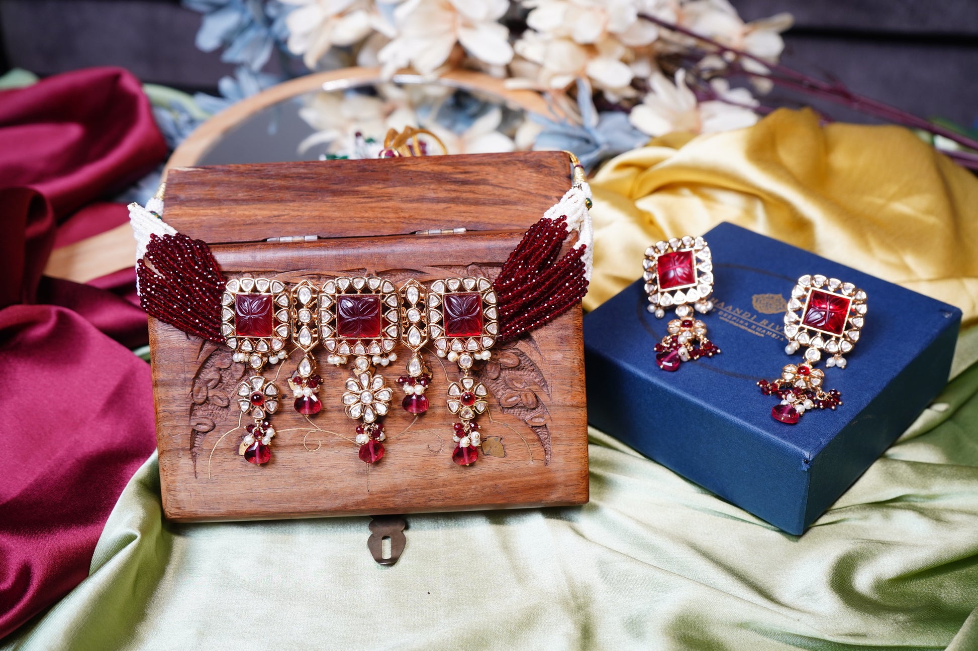 Alina Polki Designer Choker Set - Chaandi Rivaaz