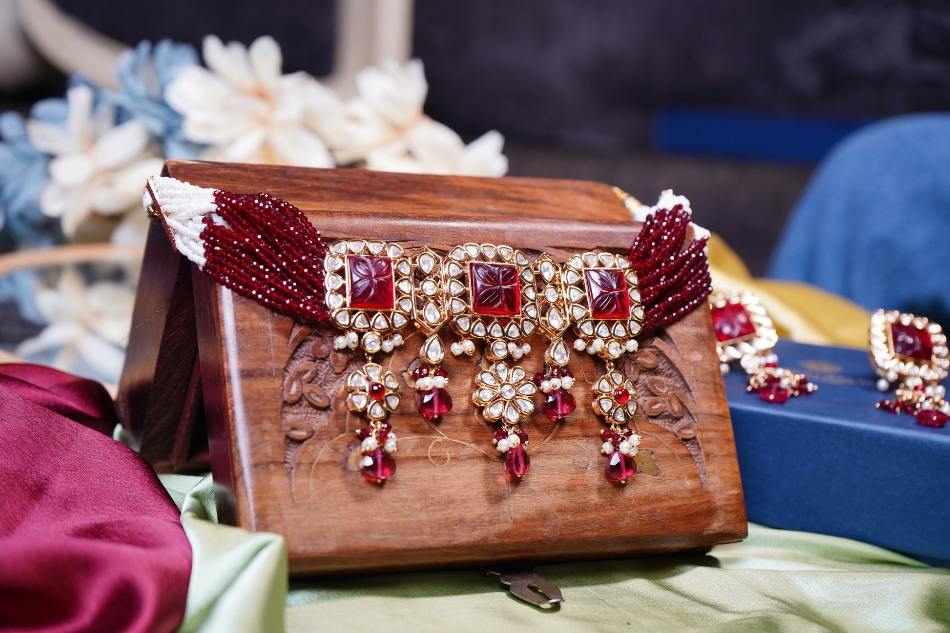 Alina Polki Designer Choker Set - Chaandi Rivaaz