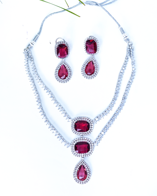 Elena's Diamond Necklace set - Chaandi Rivaaz