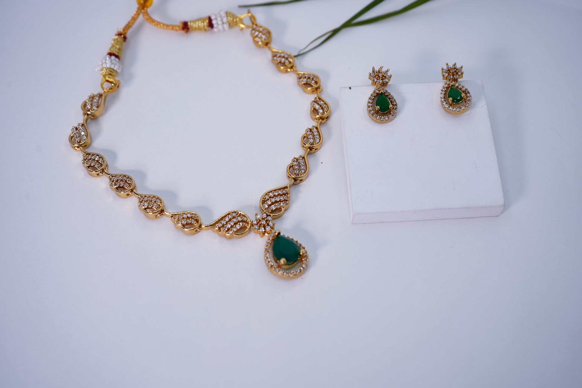Beautiful CZ Necklace set - Chaandi Rivaaz
