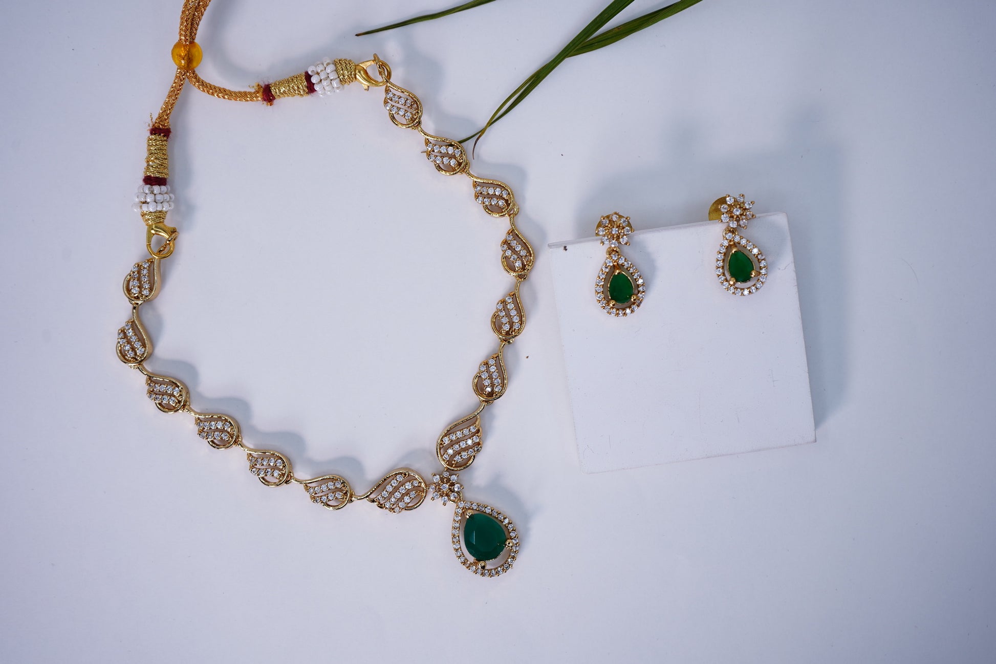 Beautiful CZ Necklace set - Chaandi Rivaaz