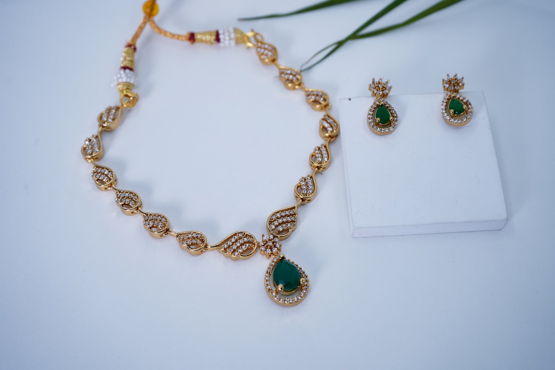 Beautiful CZ Necklace set - Chaandi Rivaaz