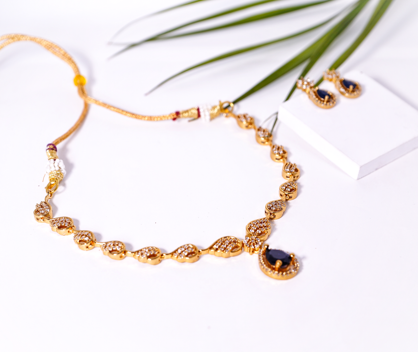 Beautiful CZ Necklace set - Chaandi Rivaaz