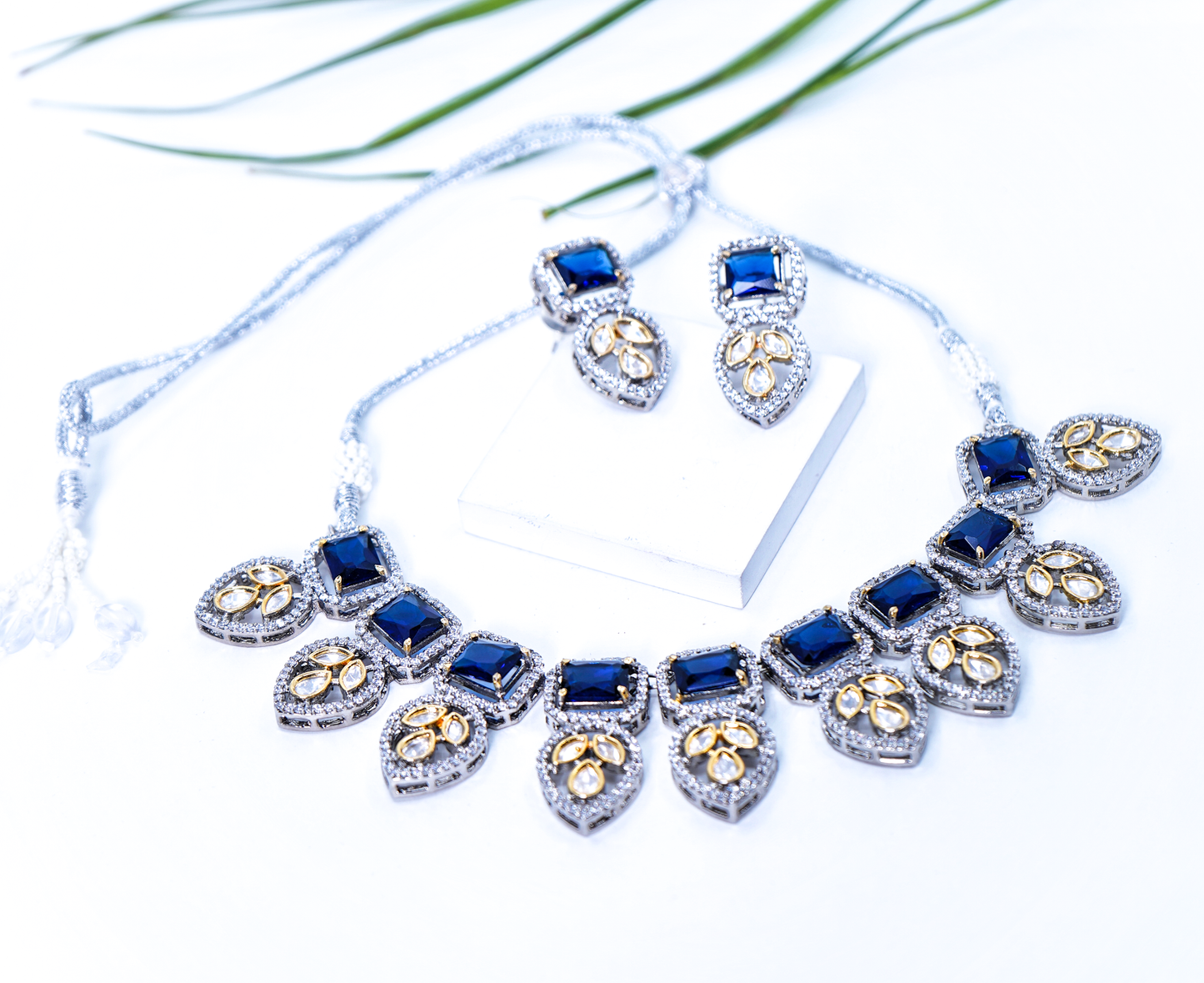 Beautiful Leaf Kundan Designer Set - Chaandi Rivaaz