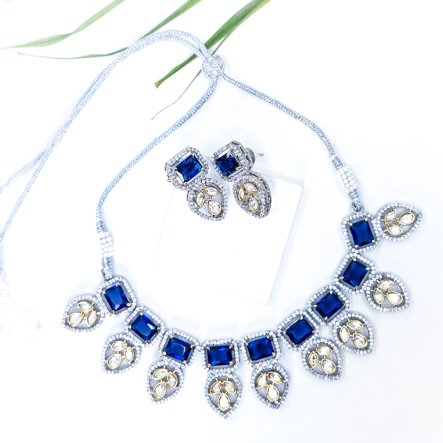Beautiful Leaf Kundan Designer Set - Chaandi Rivaaz