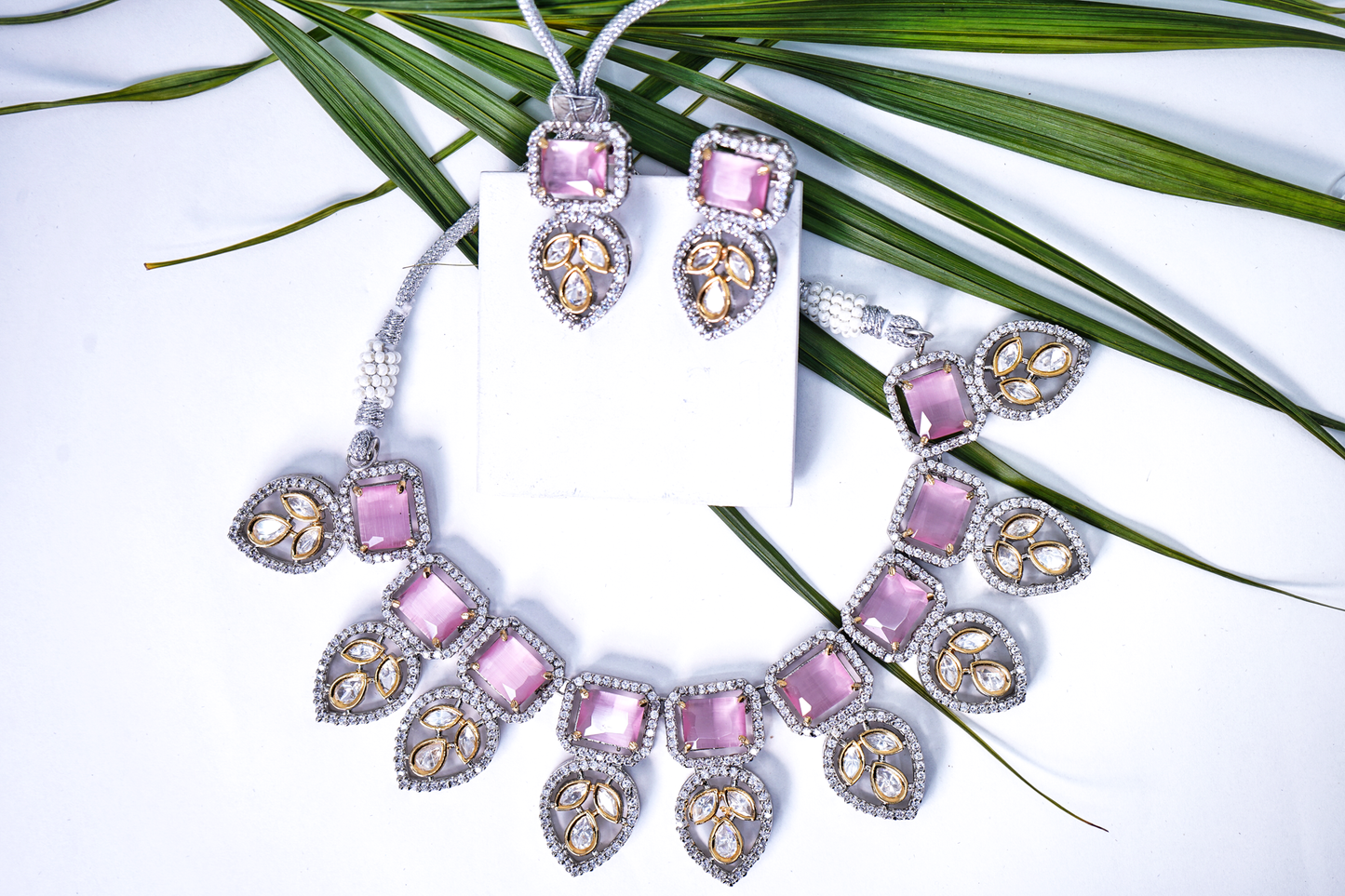 Beautiful Leaf Kundan Designer Set - Chaandi Rivaaz