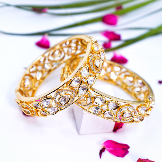 Beautiful Polki Designer Bangles - Chaandi Rivaaz