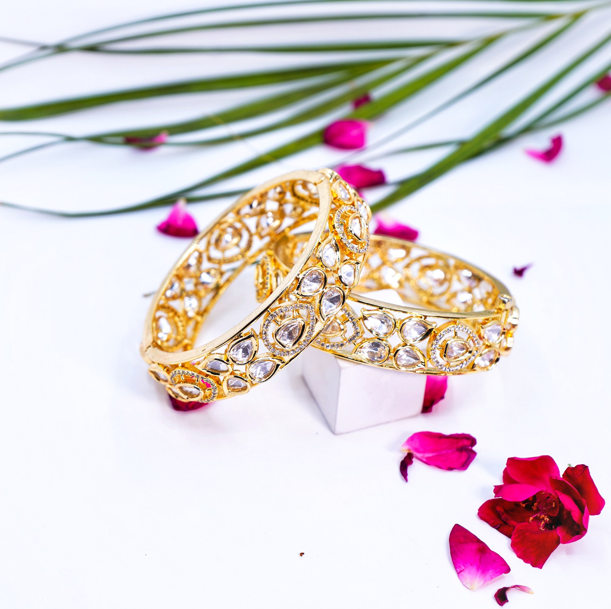 Beautiful Polki Designer Bangles - Chaandi Rivaaz