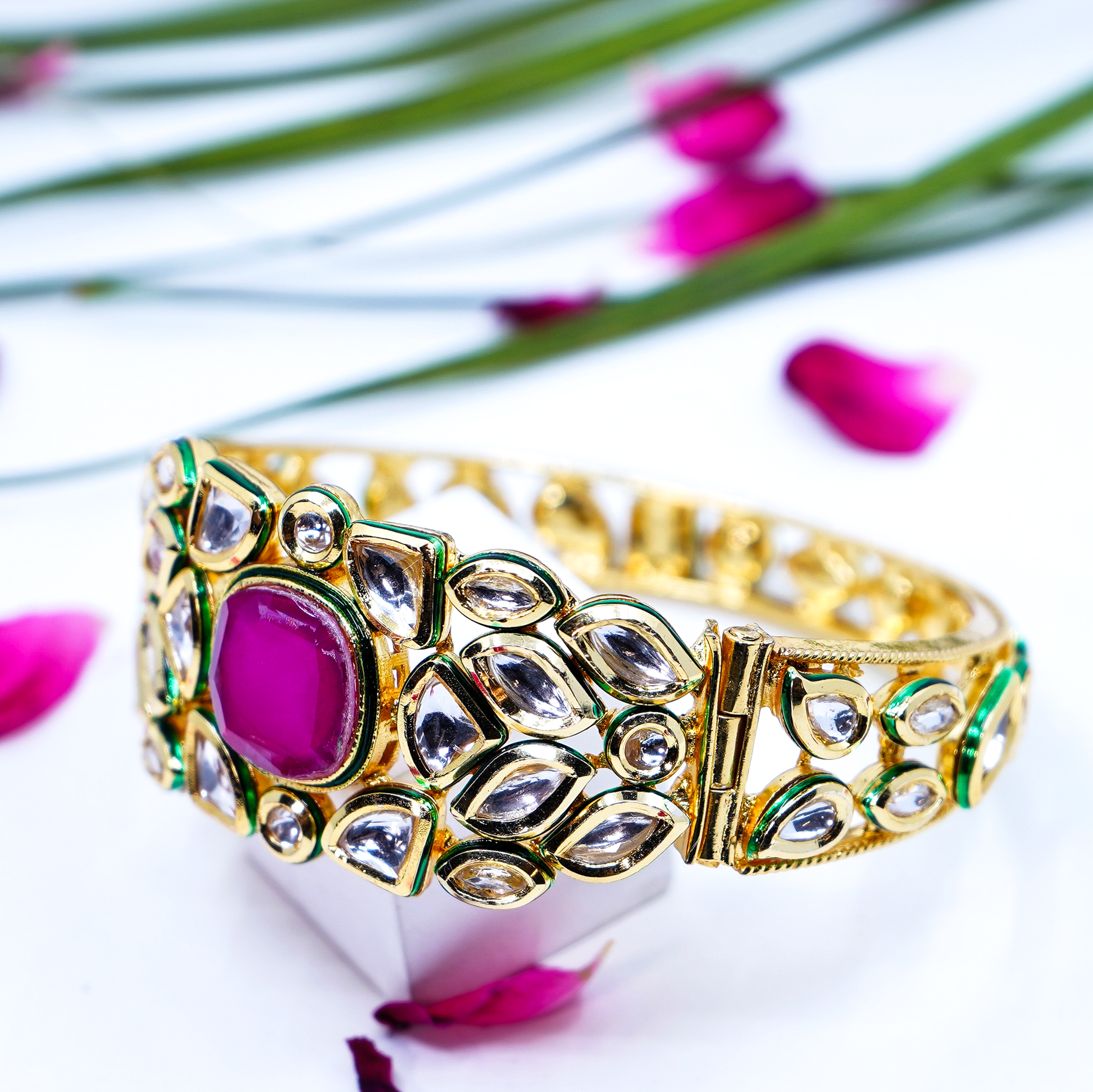 Elina’s Square Designer Kundan Bracelets - Chaandi Rivaaz