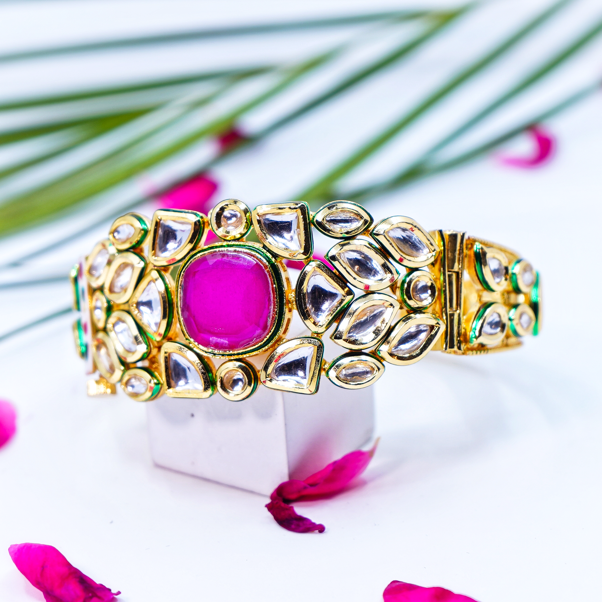 Elina’s Square Designer Kundan Bracelets - Chaandi Rivaaz