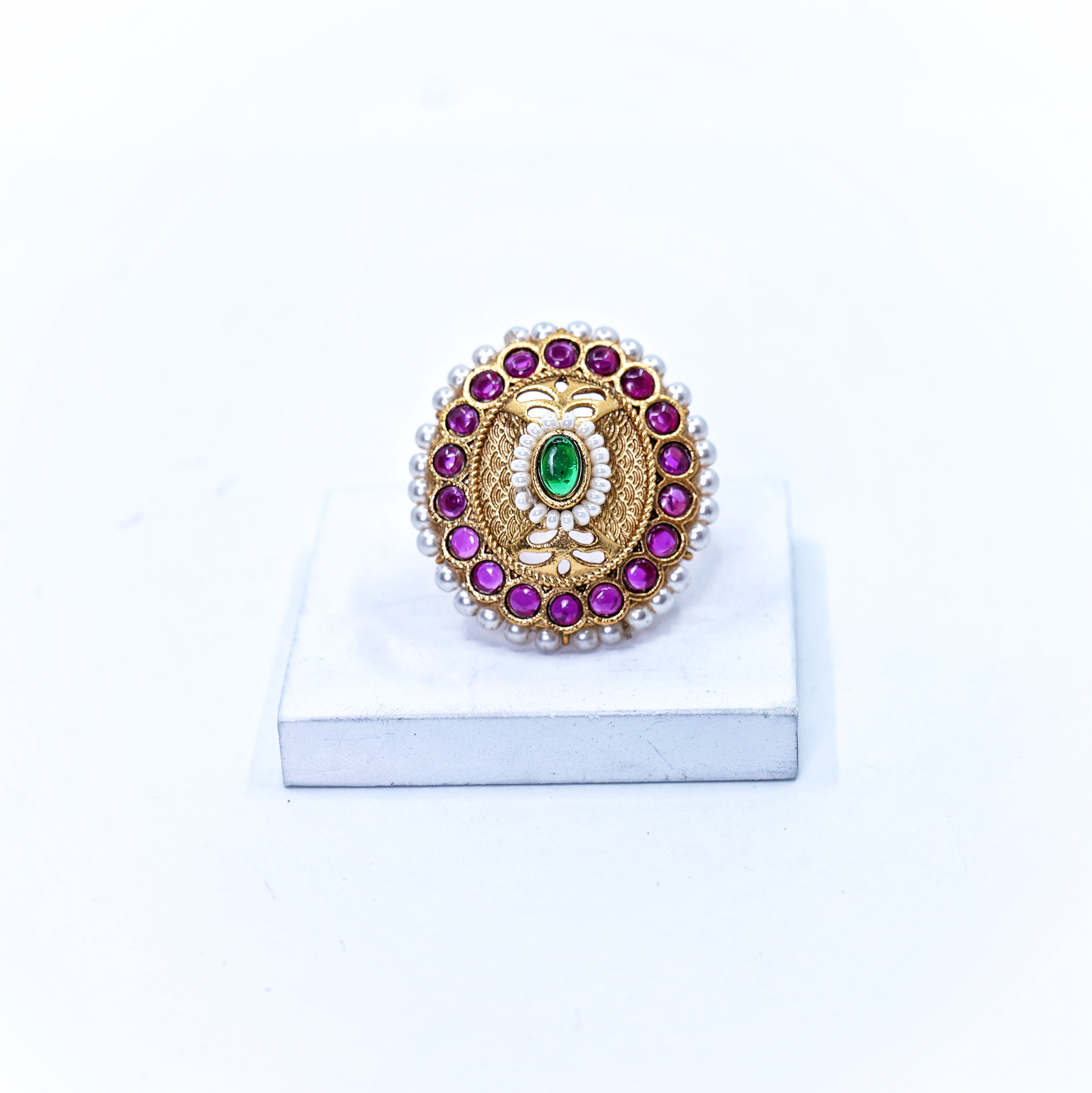 Shona’s Pearl Designer Cocktail Rings - Chaandi Rivaaz