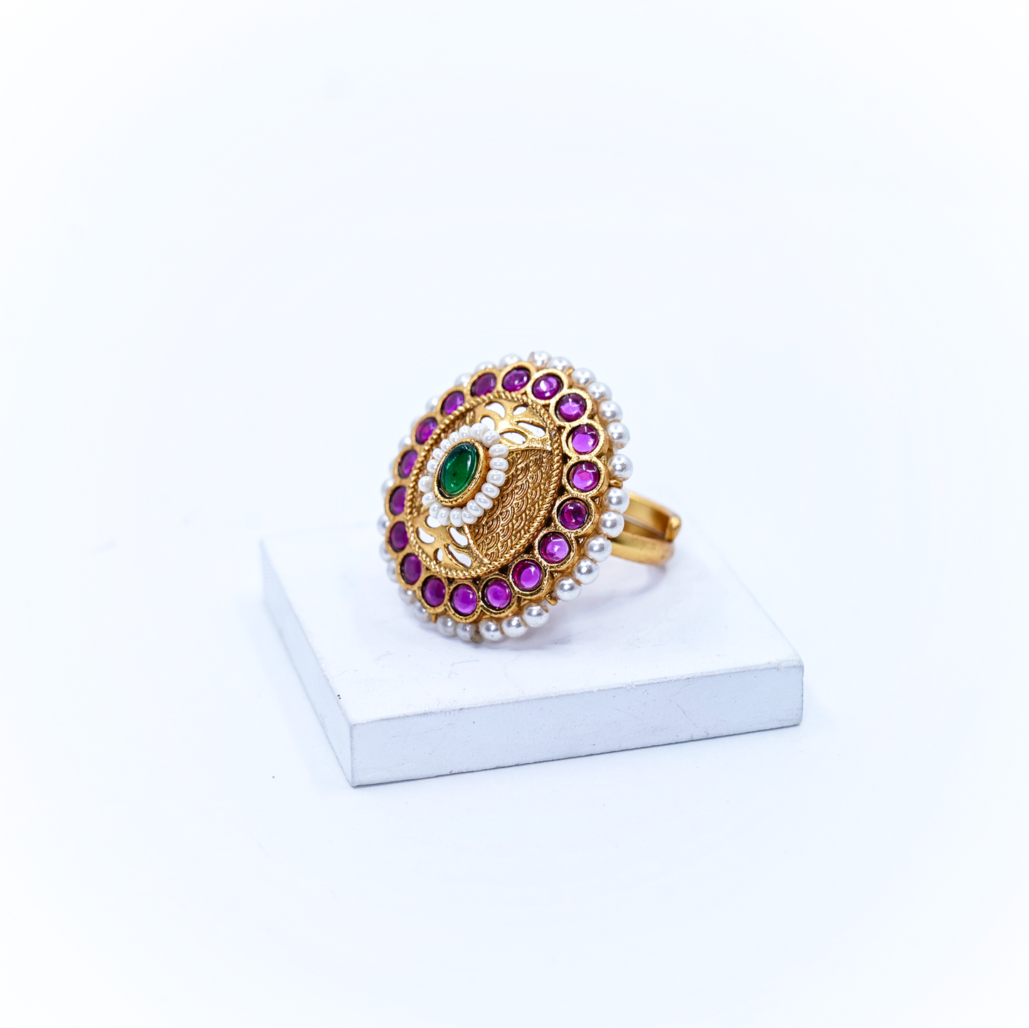 Shona’s Pearl Designer Cocktail Rings - Chaandi Rivaaz