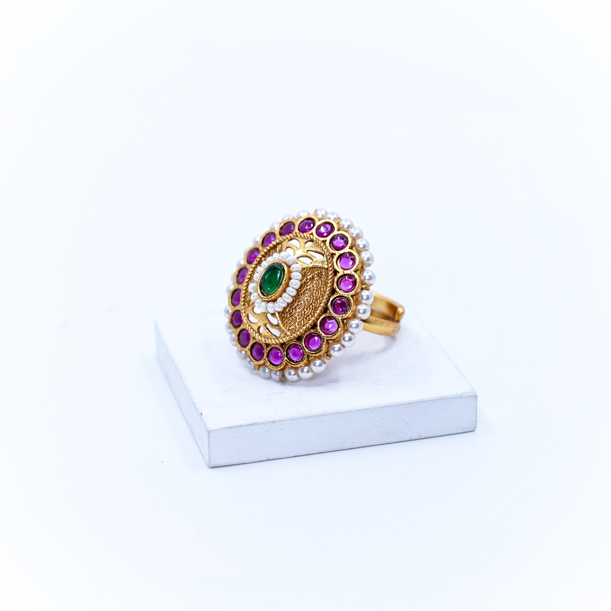 Shona’s Pearl Designer Cocktail Rings - Chaandi Rivaaz