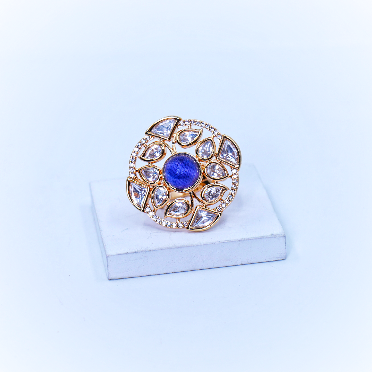 Beautiful Polki Wine Cocktail Rings - Chaandi Rivaaz