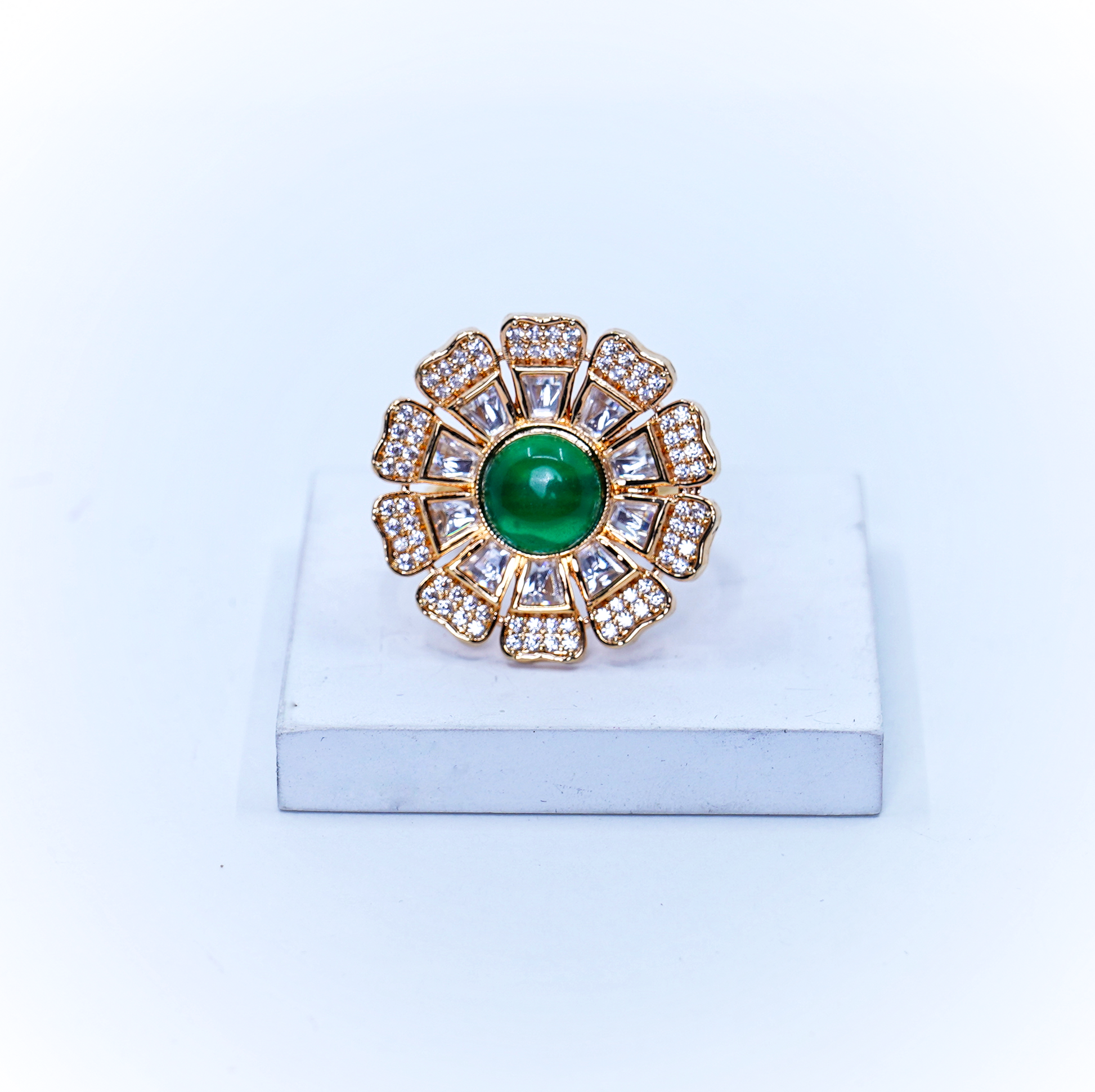 Beautiful Emerald Designer Cocktail Rings - Chaandi Rivaaz