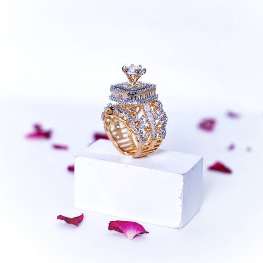 Queen Crown Diamond Cocktail Ring